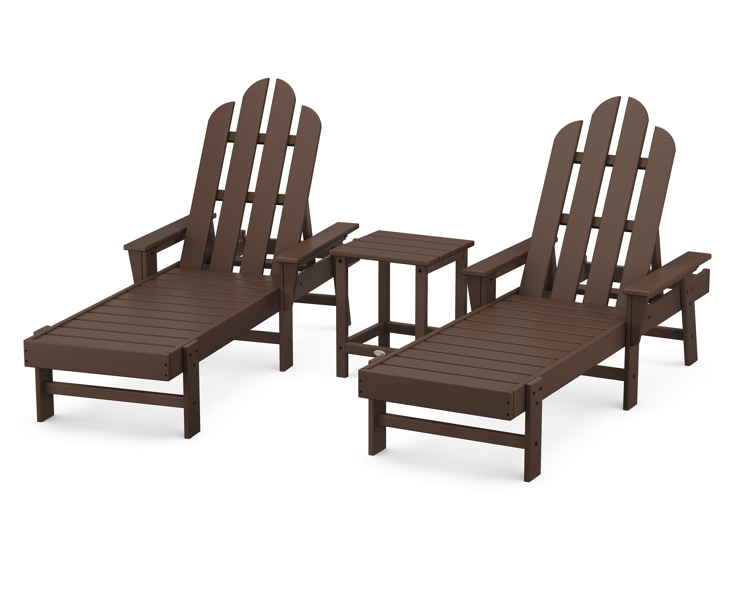 POLYWOOD® Long Island Chaise 3-Piece Set in Mahogany