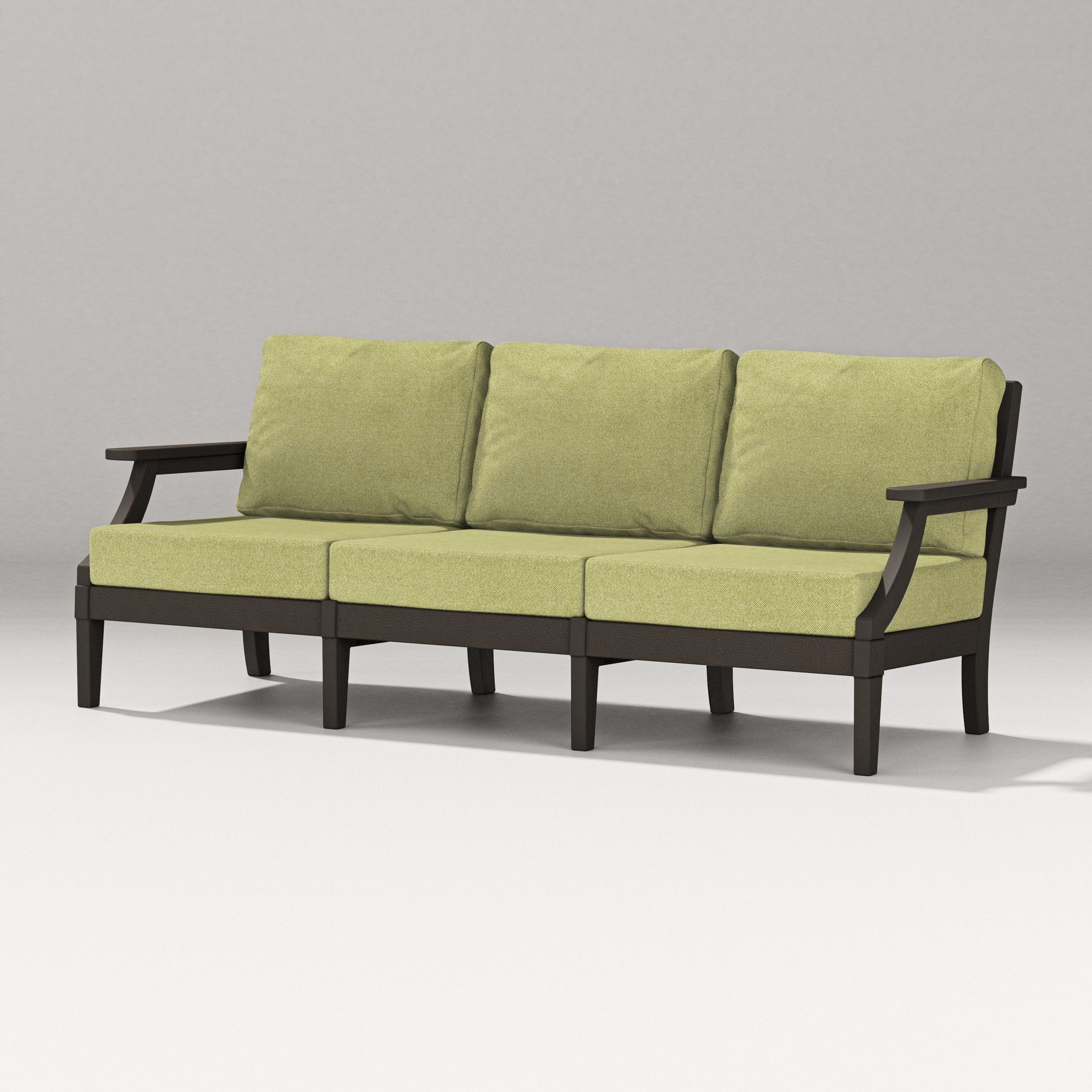 PW Designer Series Estate Sofa in Vintage Coffee / Chartreuse Boucle