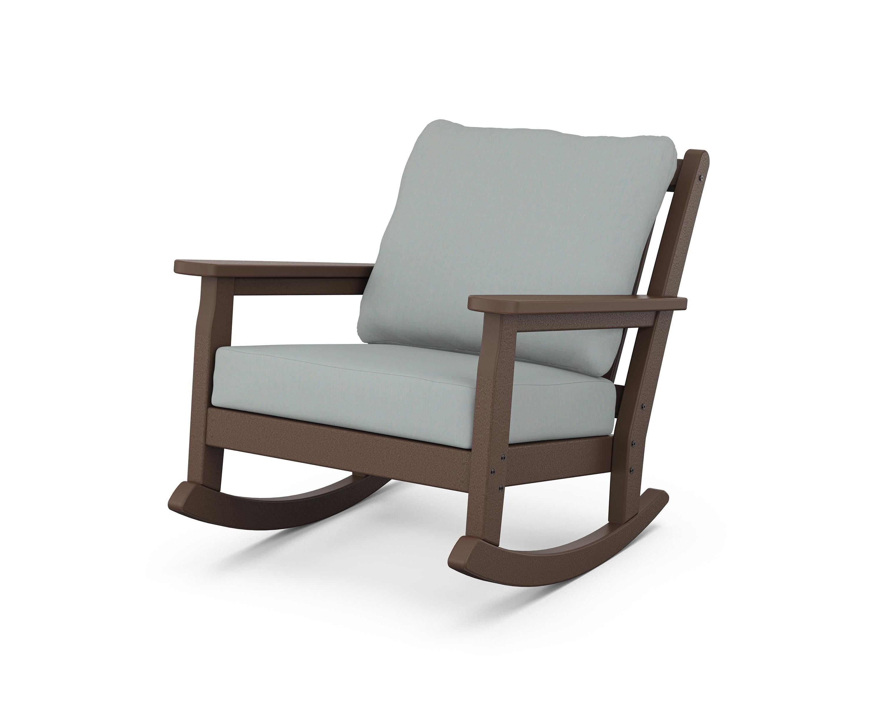 POLYWOOD® Chippendale Deep Seating Rocking Chair in Mahogany / Spa