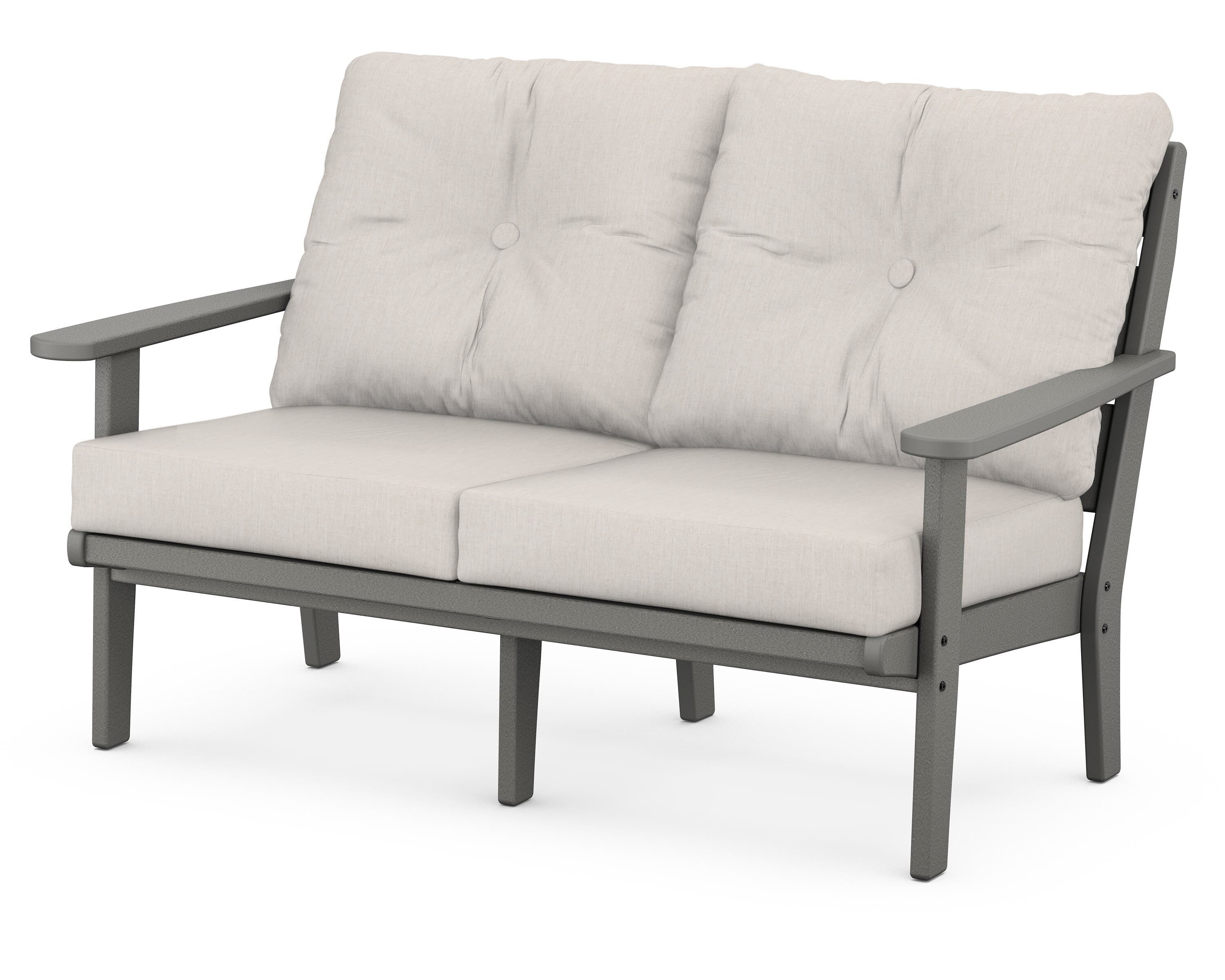 POLYWOOD® Lakeside Deep Seating Loveseat in Slate Grey / Cast Ash