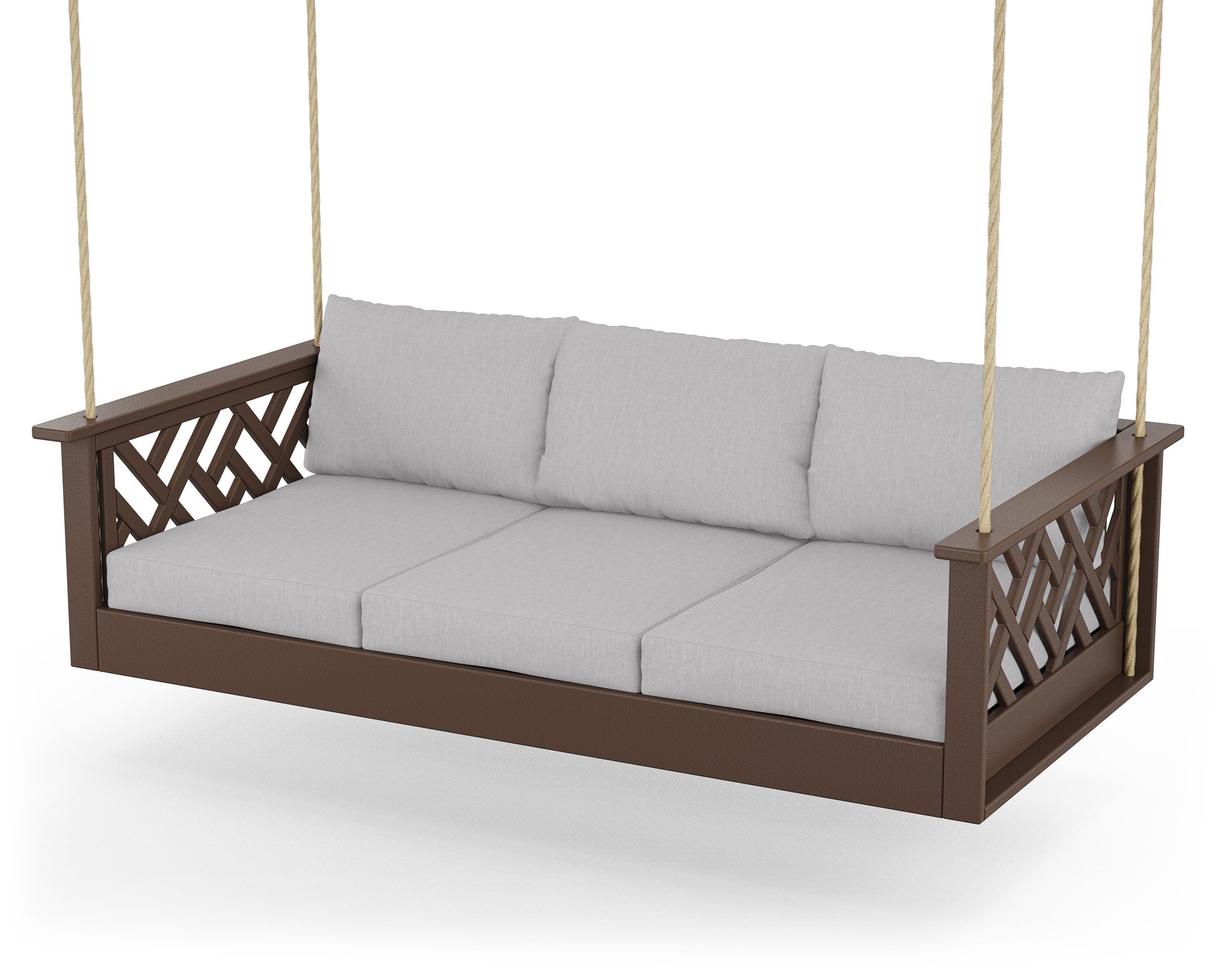 POLYWOOD® Chippendale Daybed Swing in Mahogany / Granite