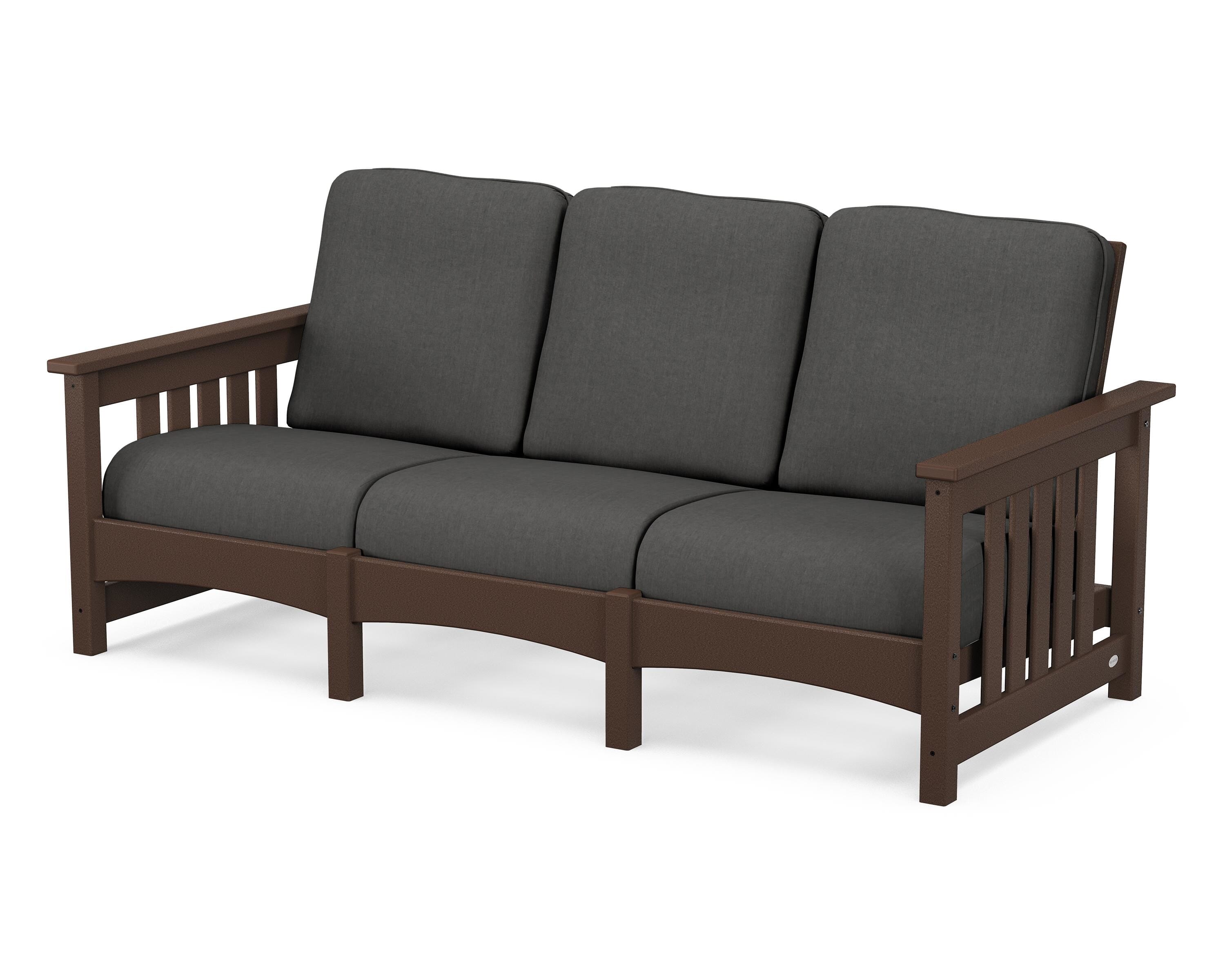 POLYWOOD® Club Mission Sofa in Mahogany / Spectrum Carbon