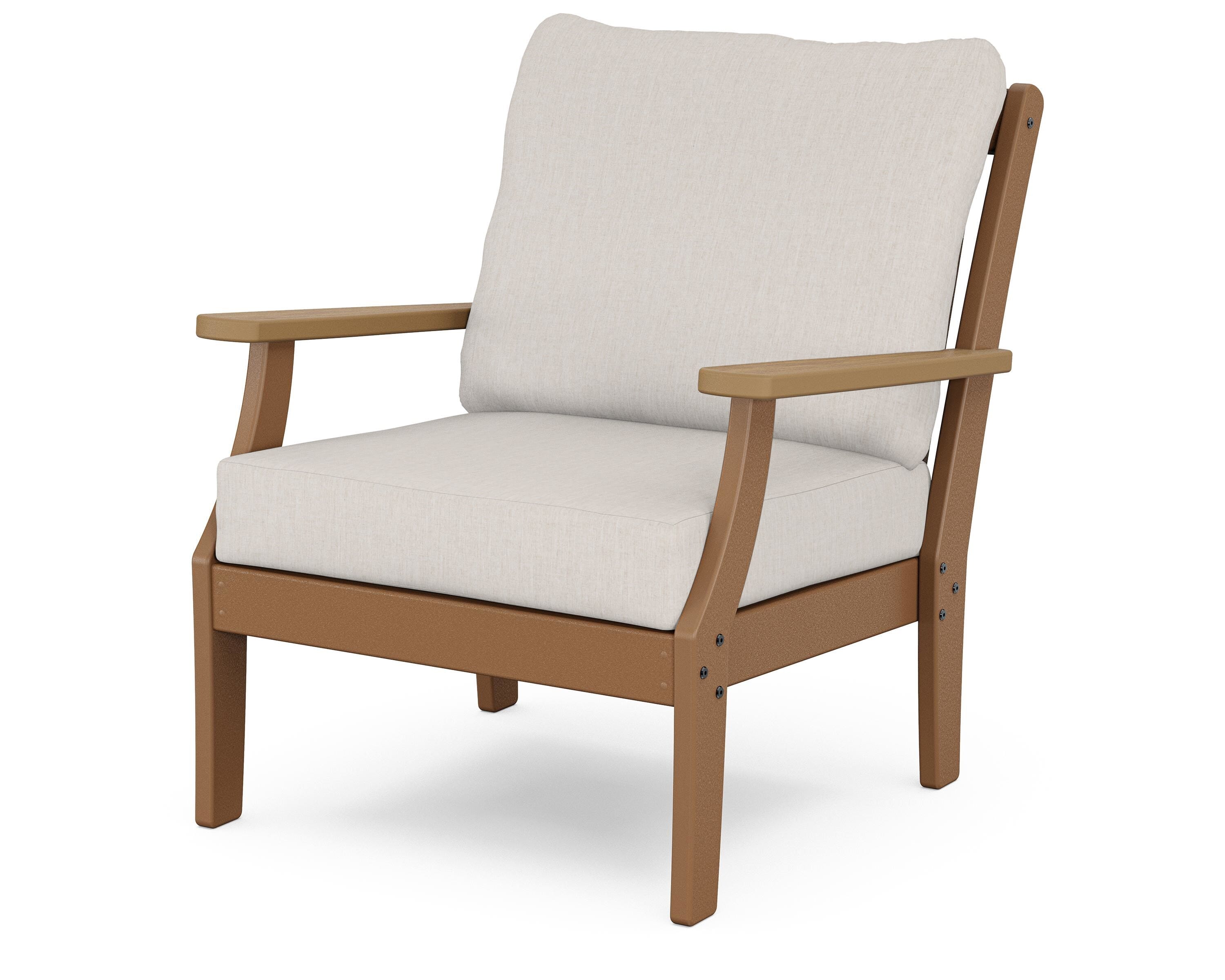 POLYWOOD® Braxton Deep Seating Chair in Teak / Natural / Cast Ash