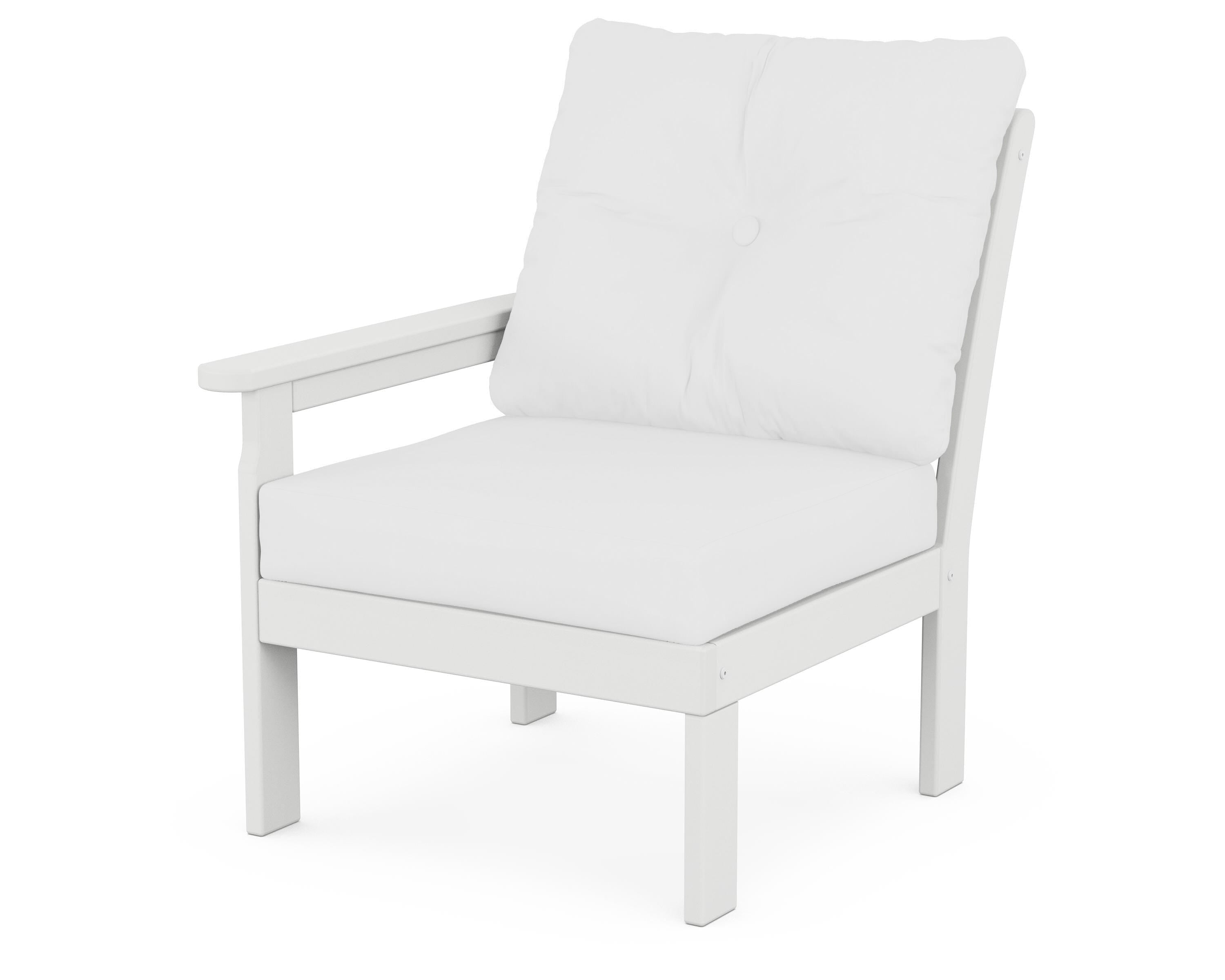 POLYWOOD® Vineyard Modular Left Arm Chair in White / Natural
