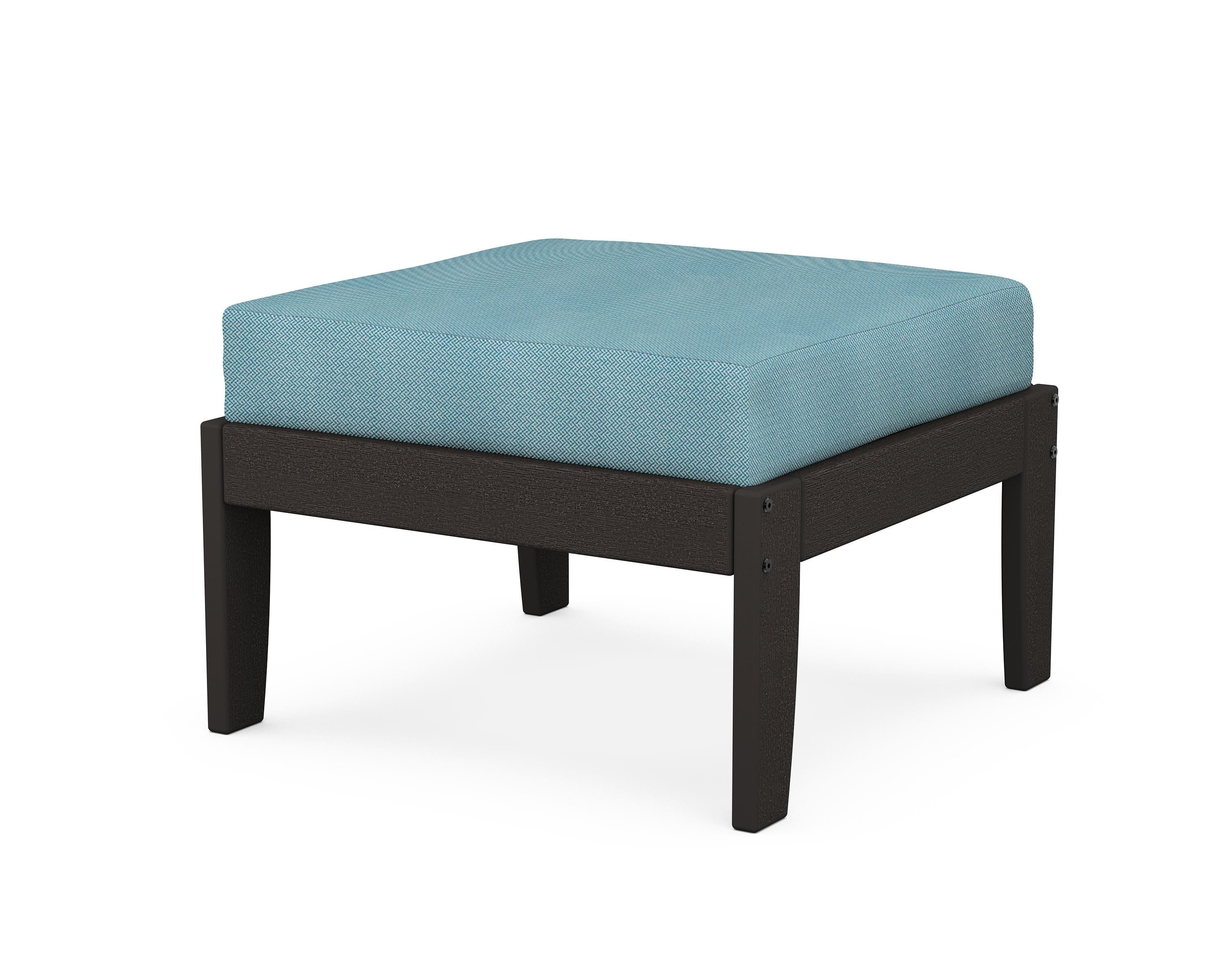 Unbranded Modular Ottoman - Classic in Vintage Coffee / Lattice Sky Blue