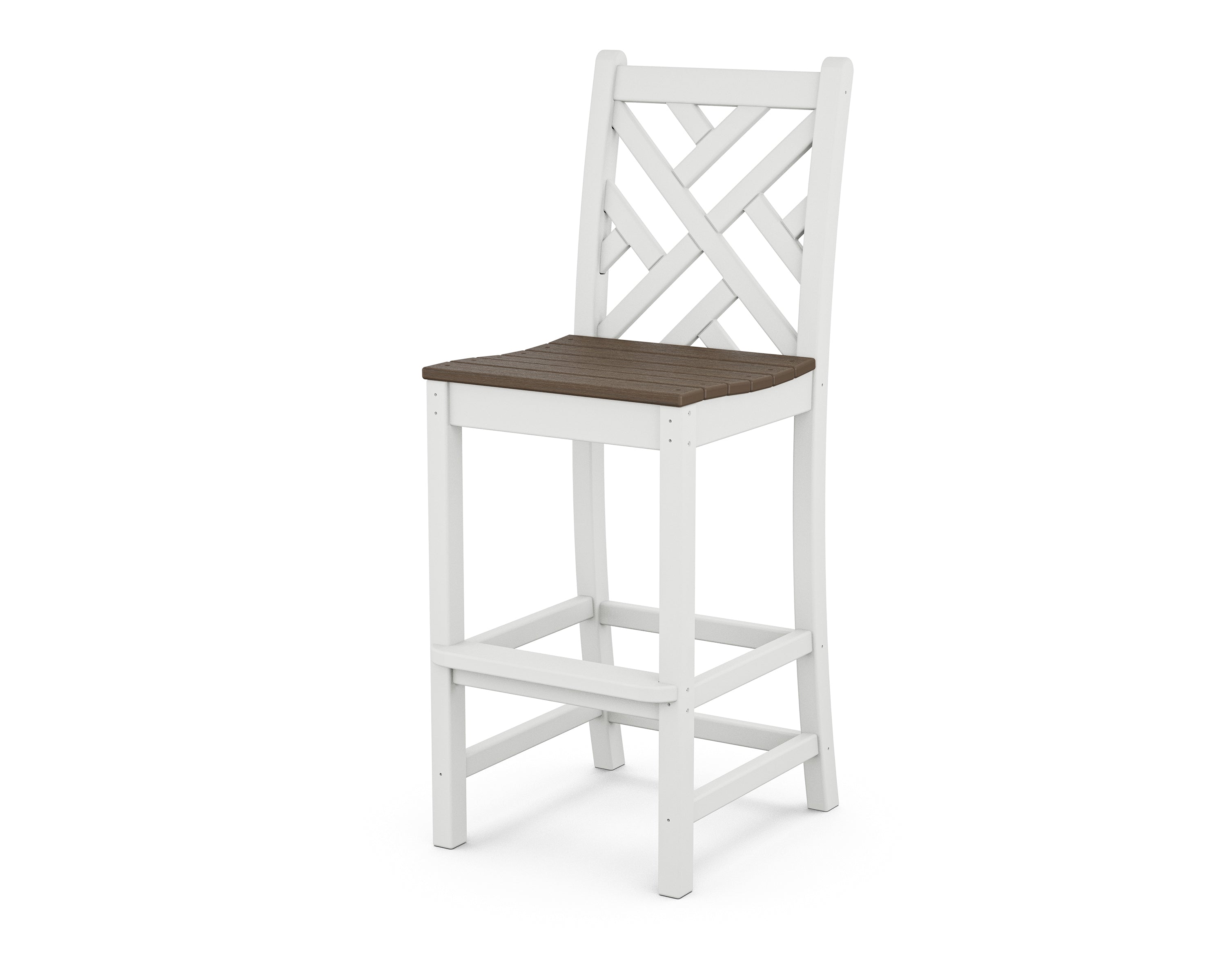 POLYWOOD® Chippendale Bar Side Chair in White / Kona