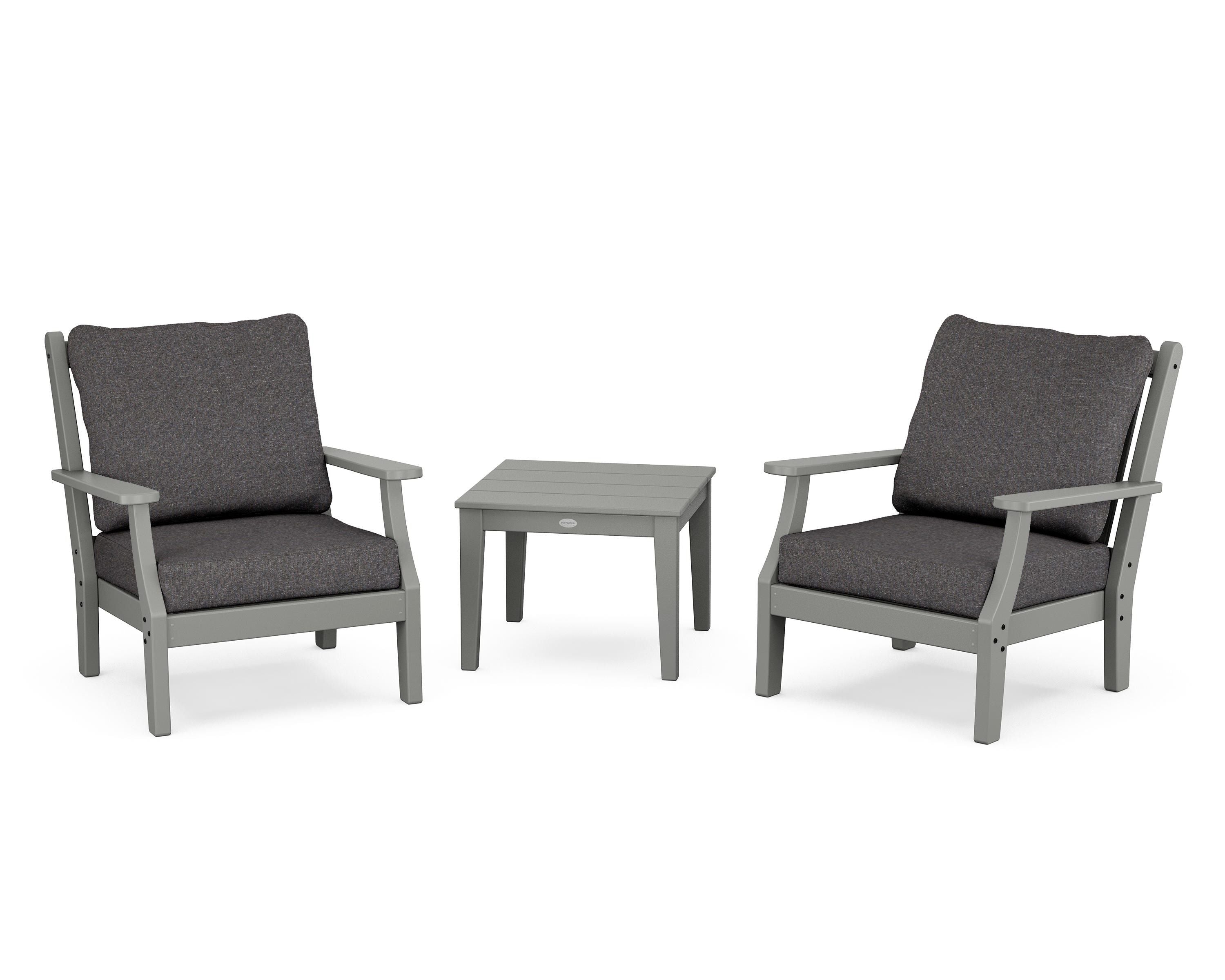 Country Living Wovendale 3-Piece Deep Seating Set in Slate Grey / Ash Charcoal