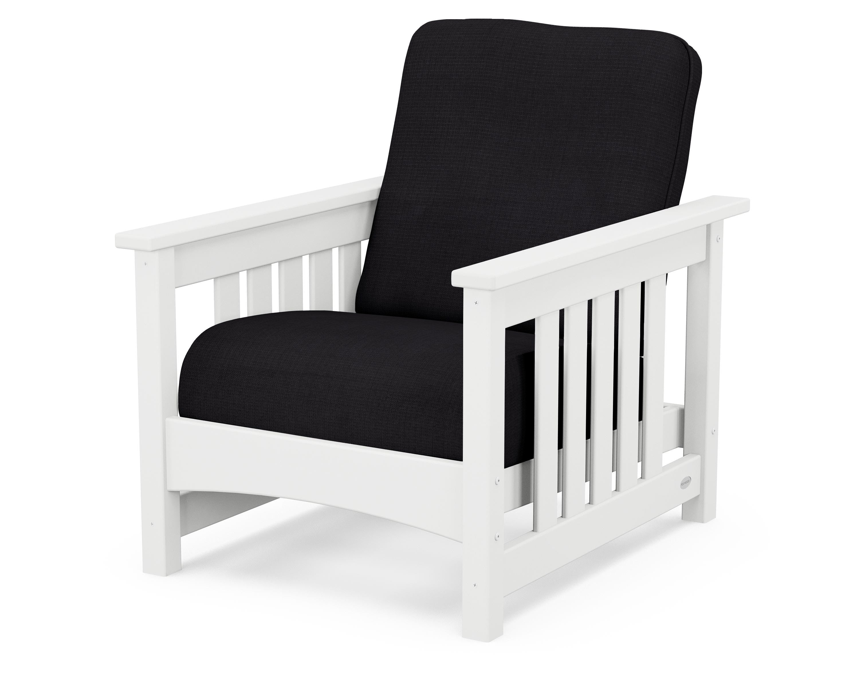 POLYWOOD® Club Mission Chair in White / Midnight Linen