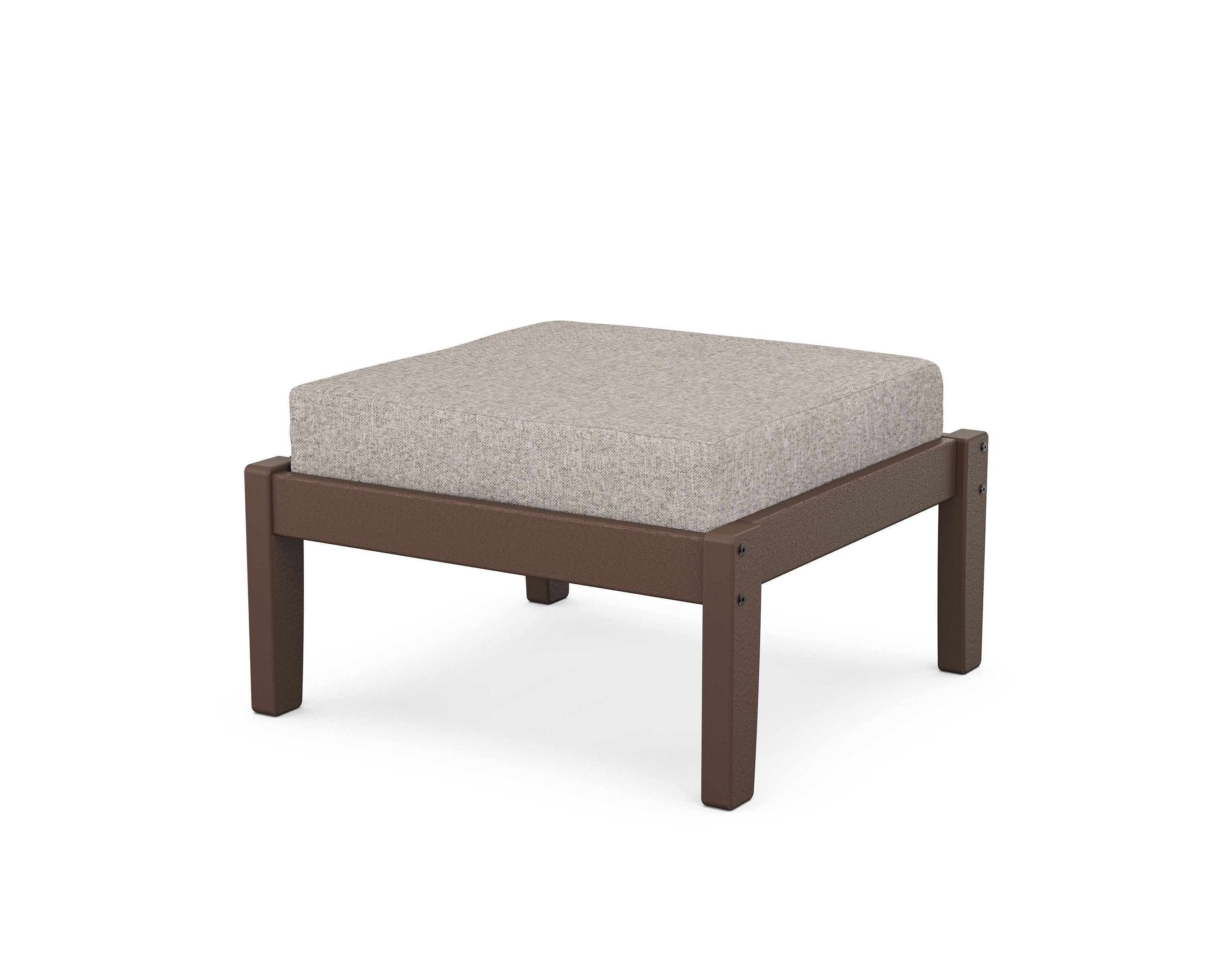 Unbranded Deep Seating Ottoman in Mahogany / Weathered Tweed