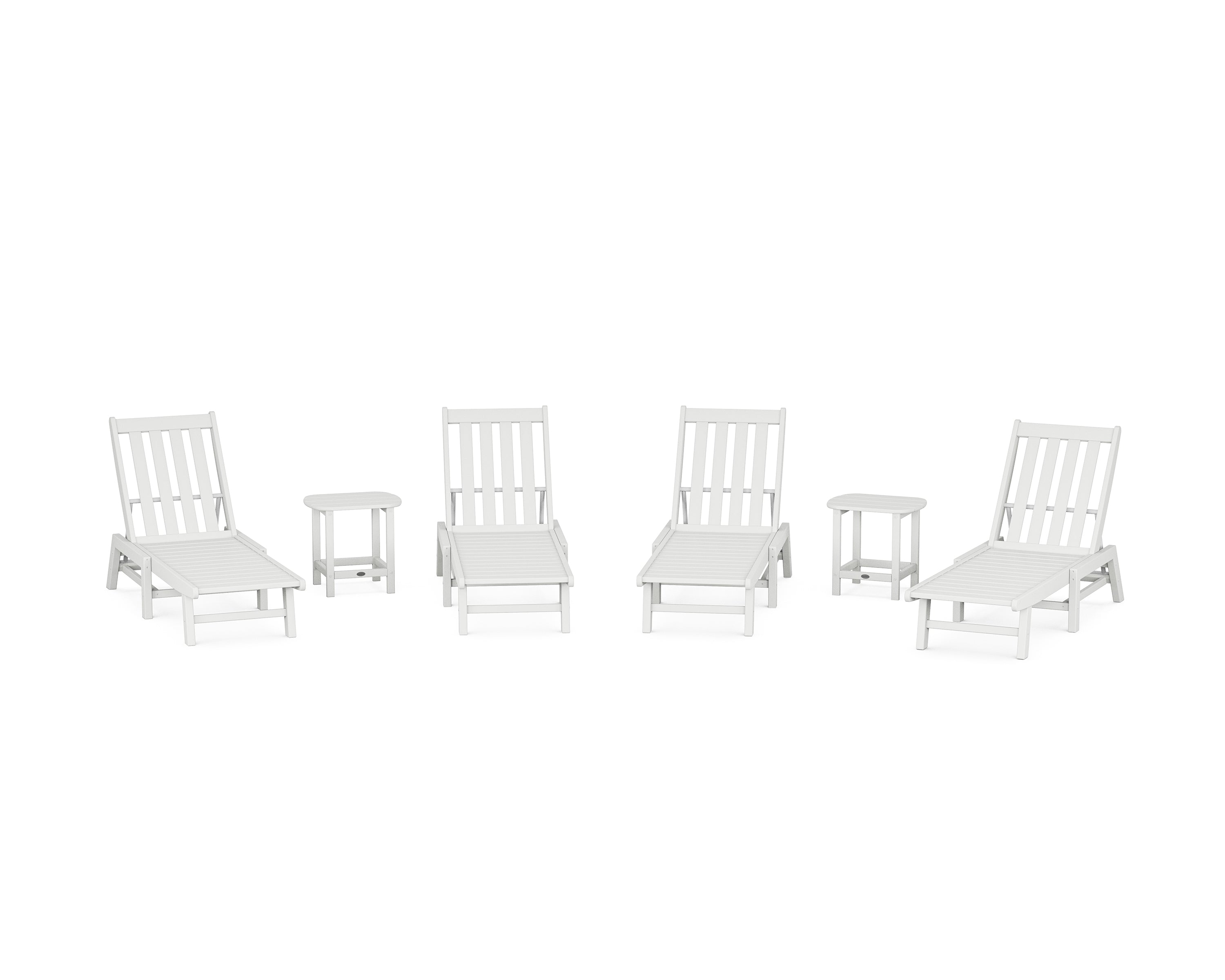 POLYWOOD® Vineyard 6-Piece Chaise Set in White