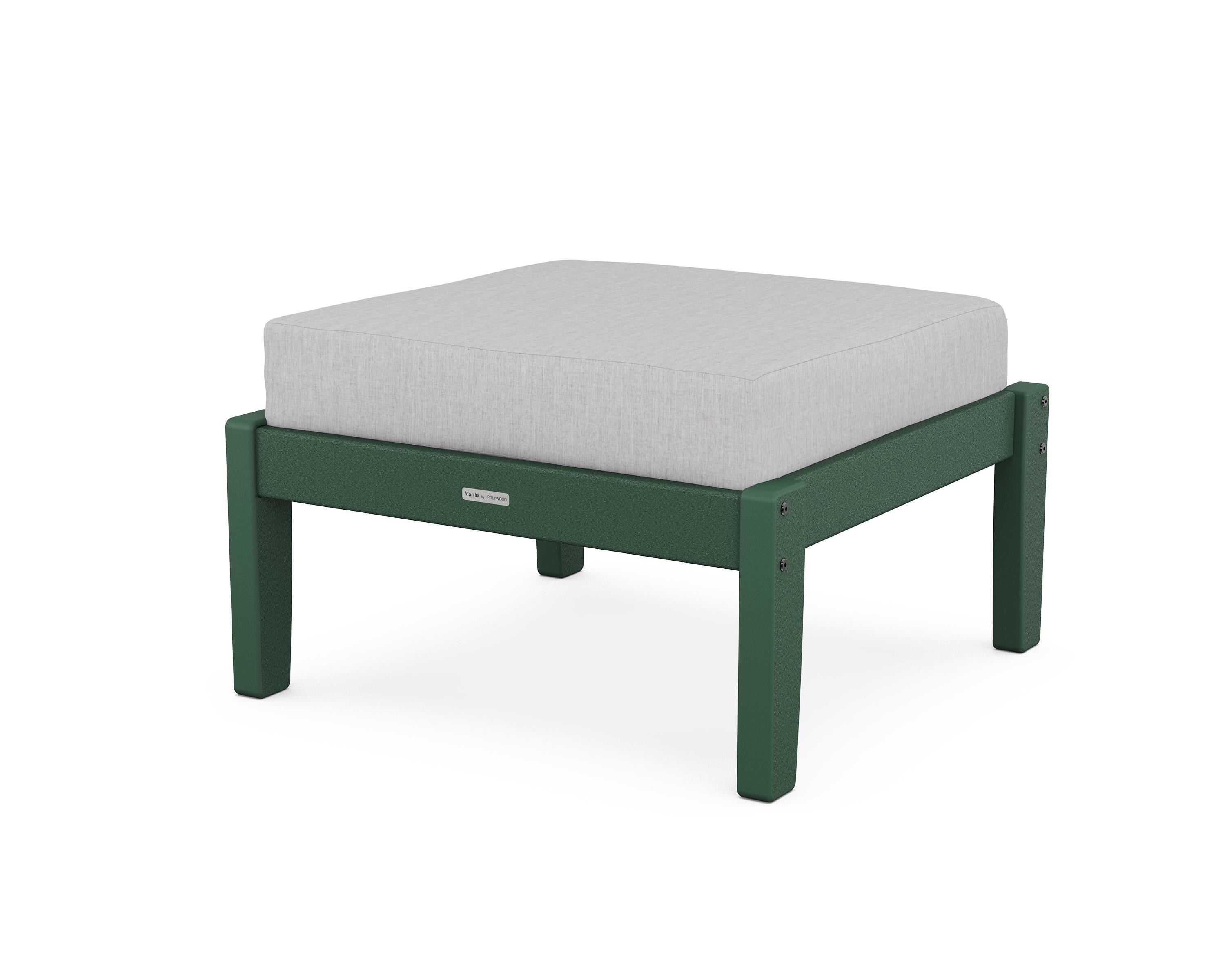Martha Stewart by POLYWOOD® Chinoiserie Deep Seating Ottoman in Green / Granite