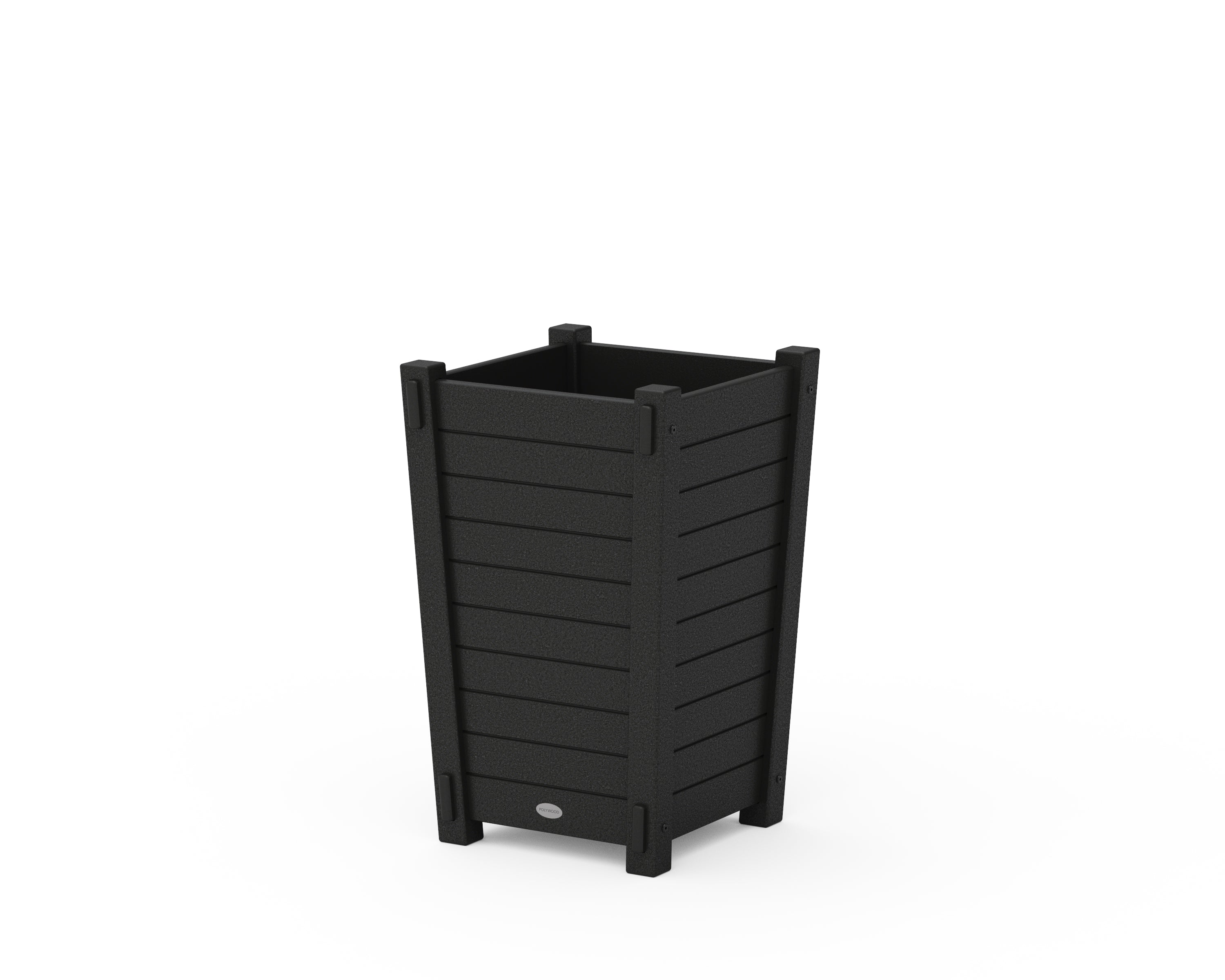 POLYWOOD® Nautical Tapered Square Short Planter Box in Black