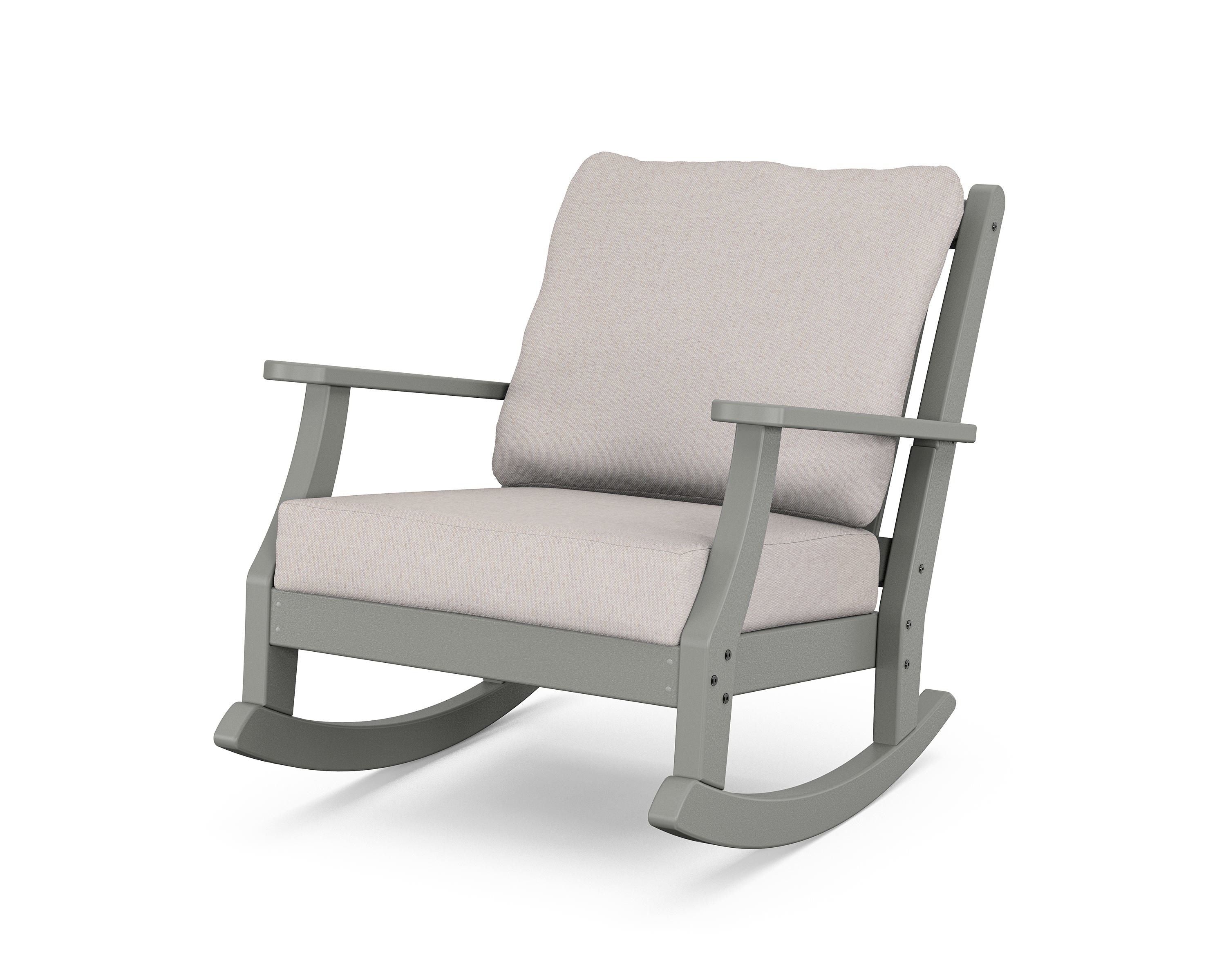 Country Living Wovendale Deep Seating Rocking Chair in Slate Grey / Dune Burlap