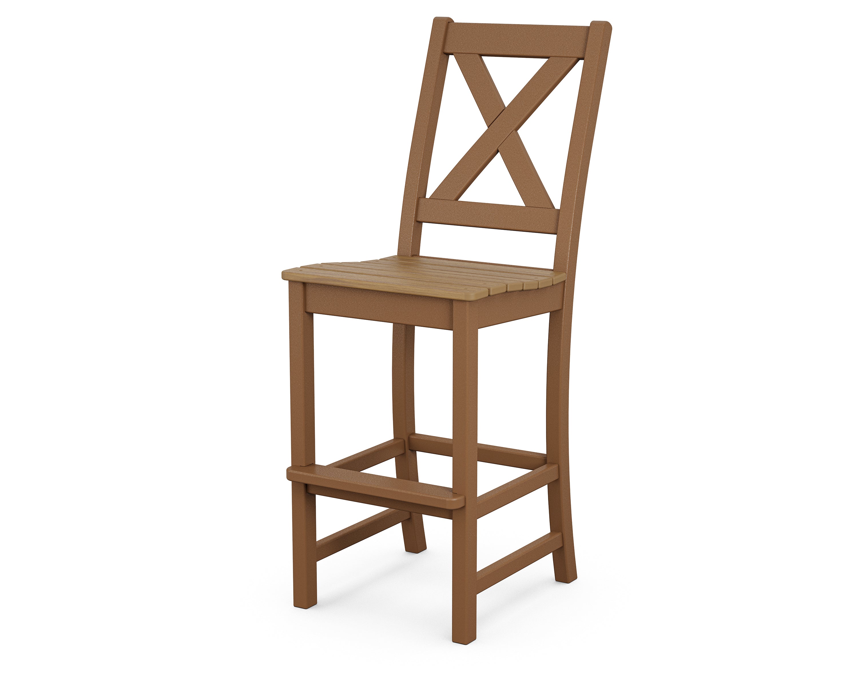 POLYWOOD® Braxton Bar Side Chair in Teak / Natural