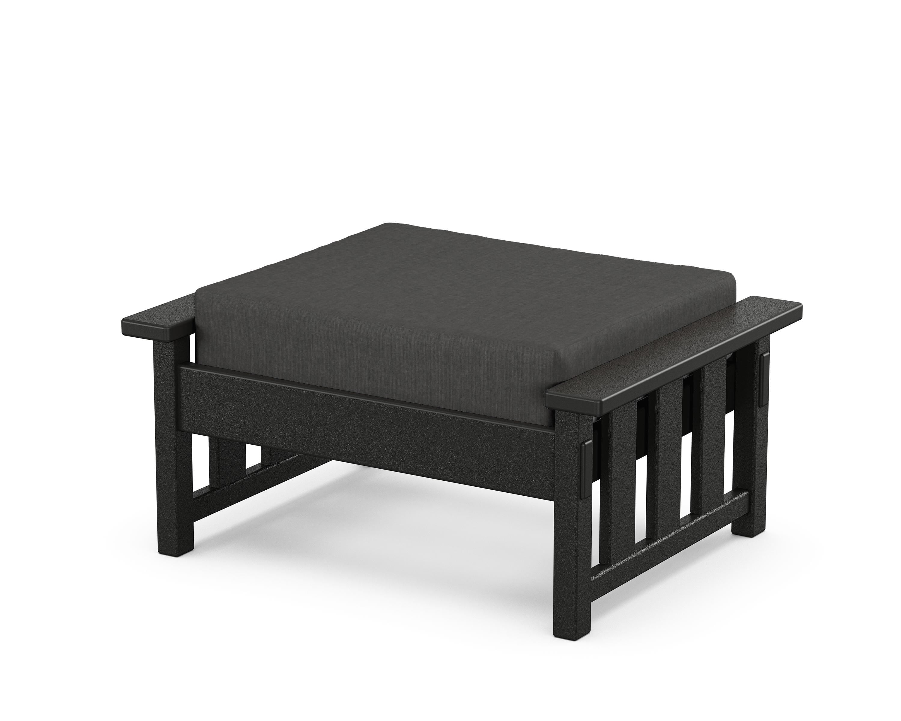 Martha Stewart by POLYWOOD® Acadia Deep Seating Ottoman in Black / Spectrum Carbon