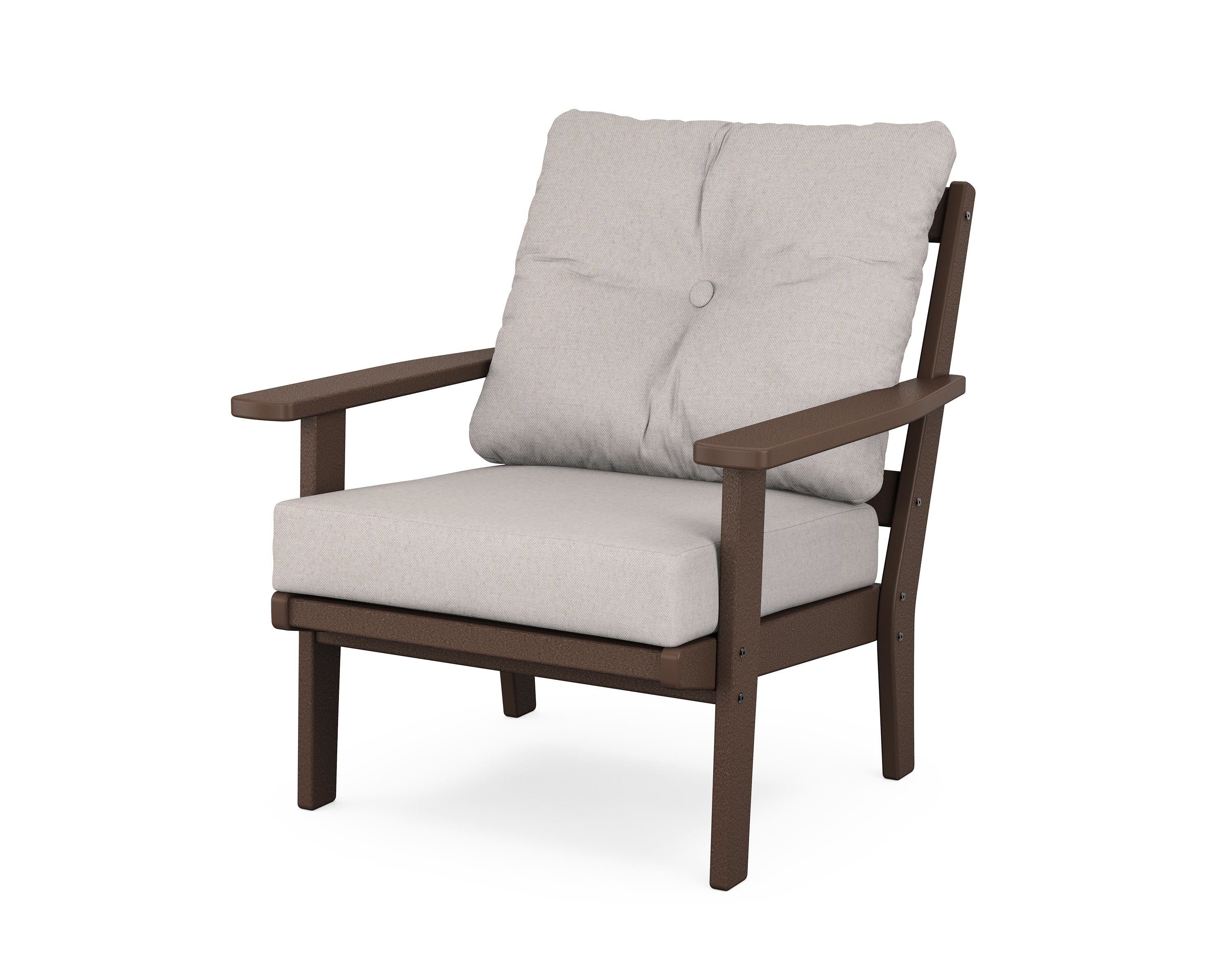 POLYWOOD® Oxford Deep Seating Chair in Mahogany / Dune Burlap
