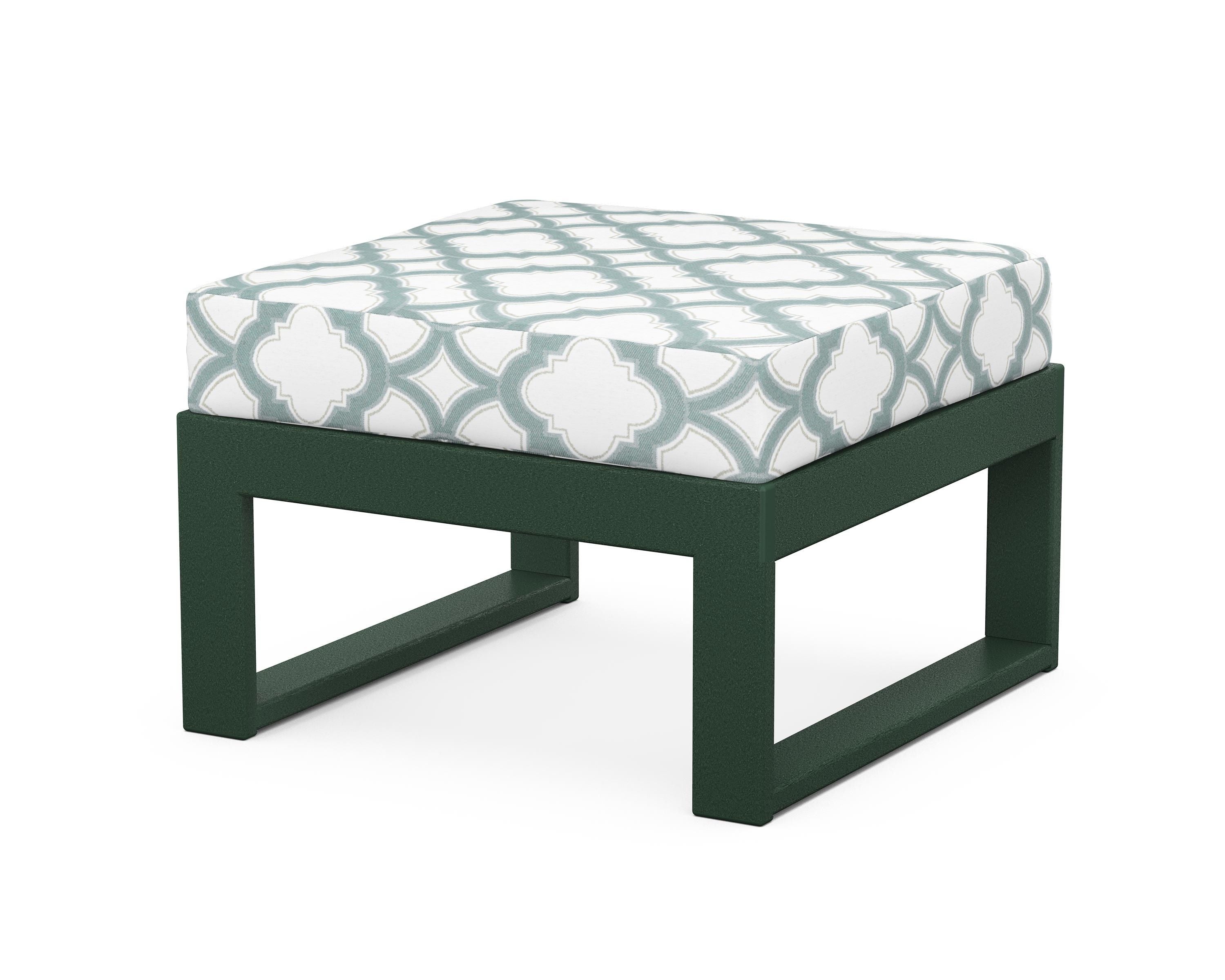 Unbranded Modular Ottoman - Modern in Green / Trellis Glacier Spa
