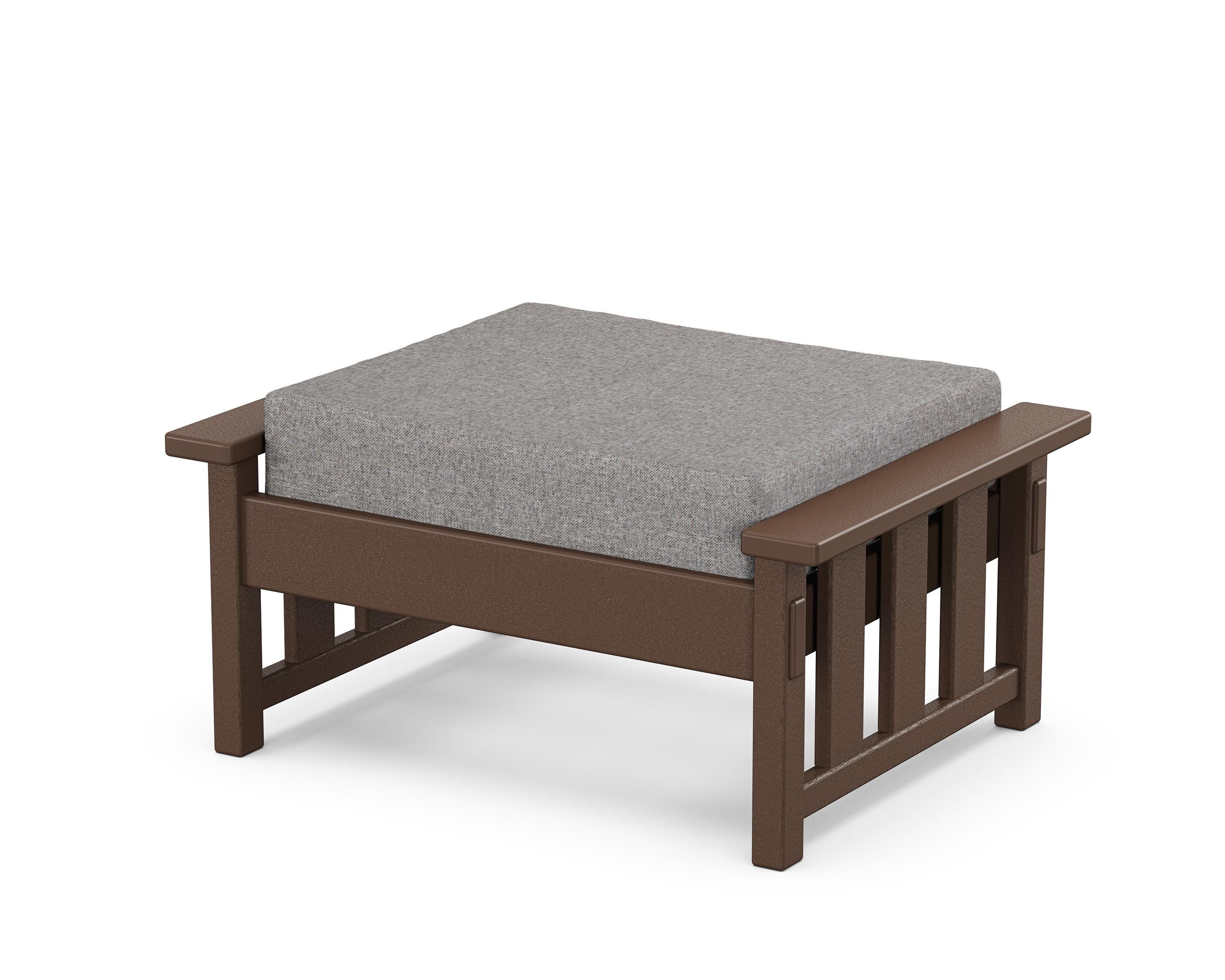 Martha Stewart by POLYWOOD® Acadia Deep Seating Ottoman in Mahogany / Grey Mist