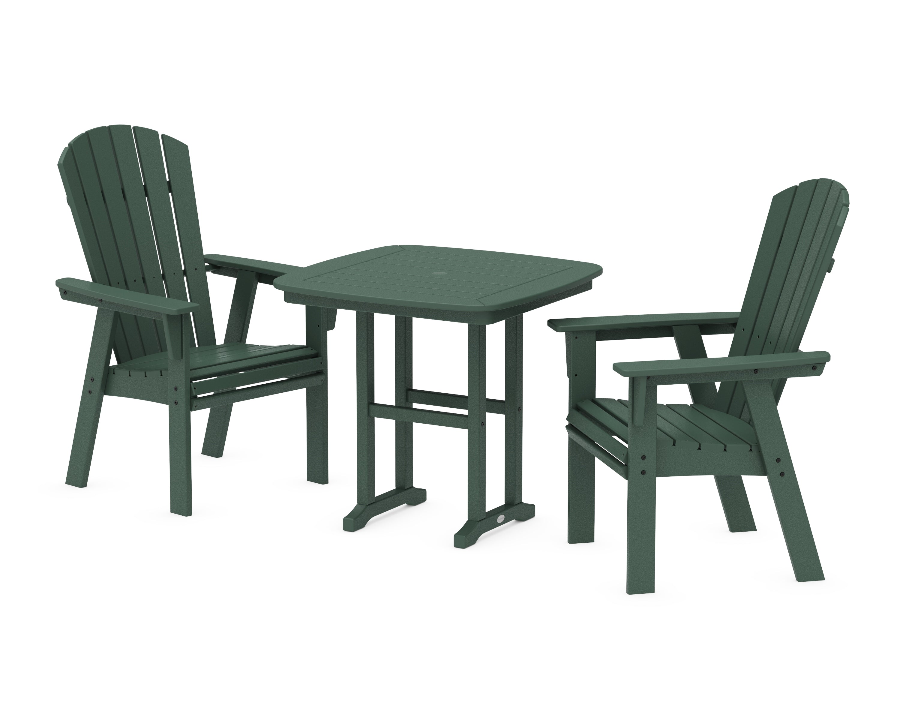 POLYWOOD® Nautical Adirondack 3-Piece Dining Set in Green