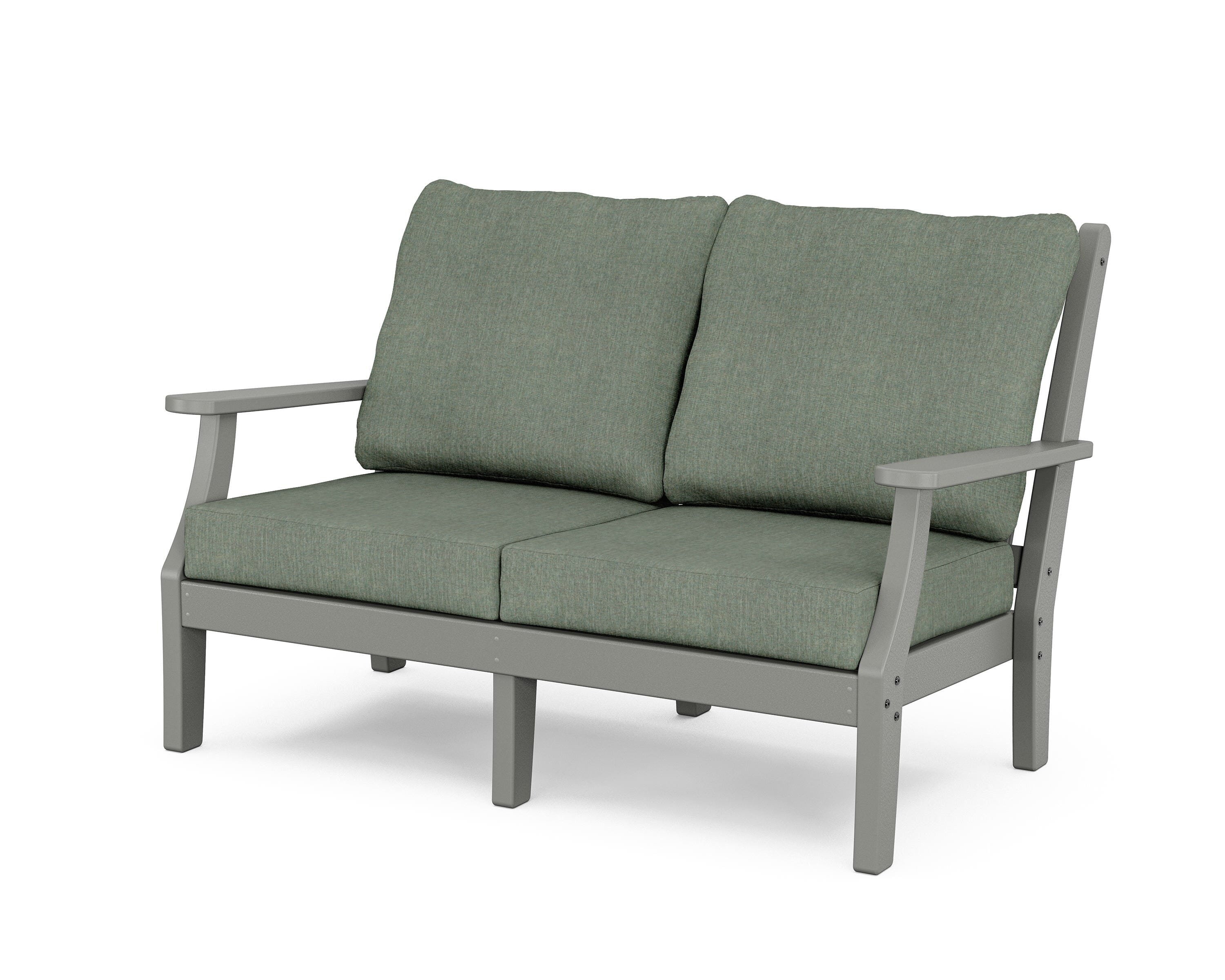 Country Living Wovendale Deep Seating Loveseat in Slate Grey / Cast Sage