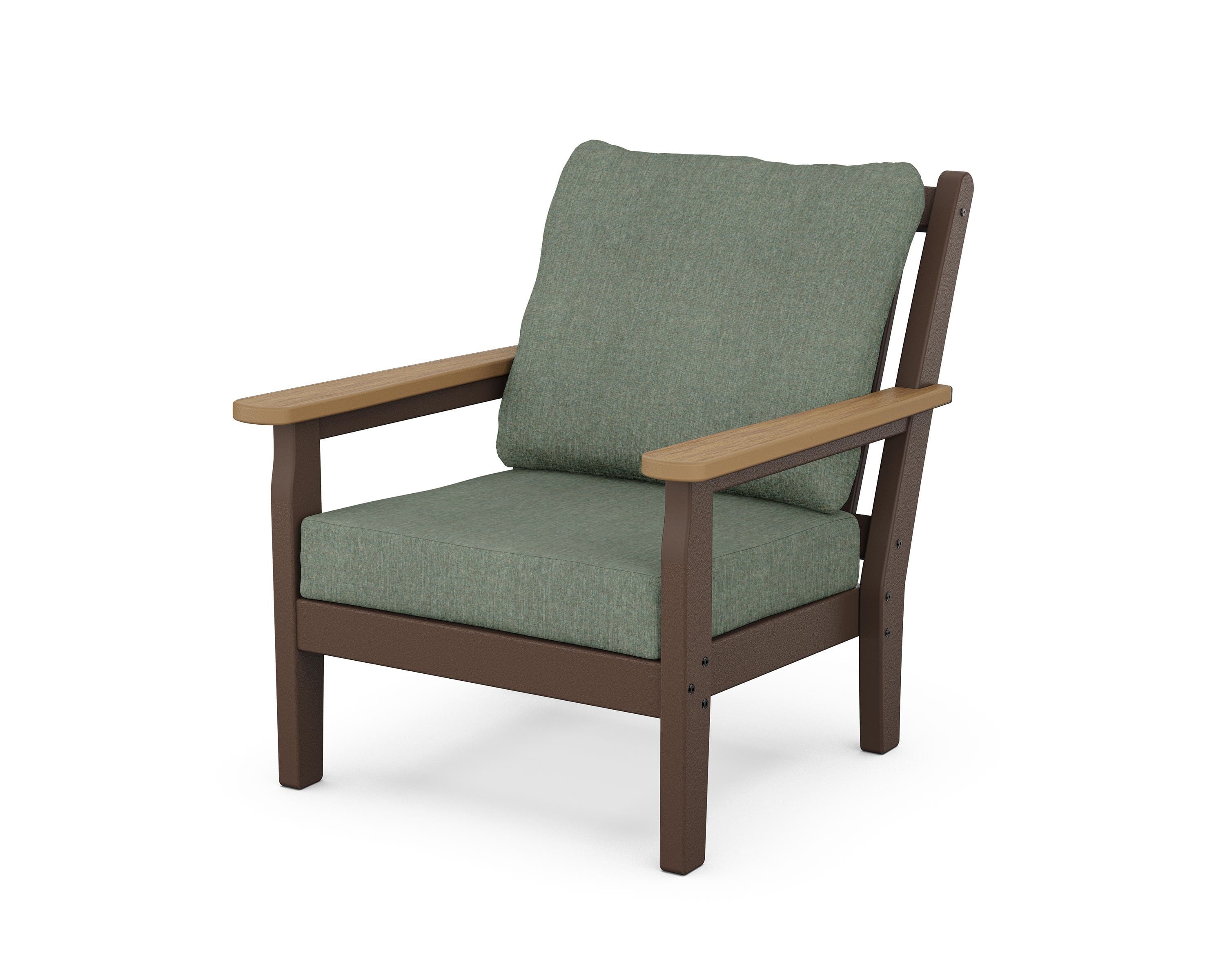 POLYWOOD® Chippendale Deep Seating Chair in Mahogany / Natural / Cast Sage