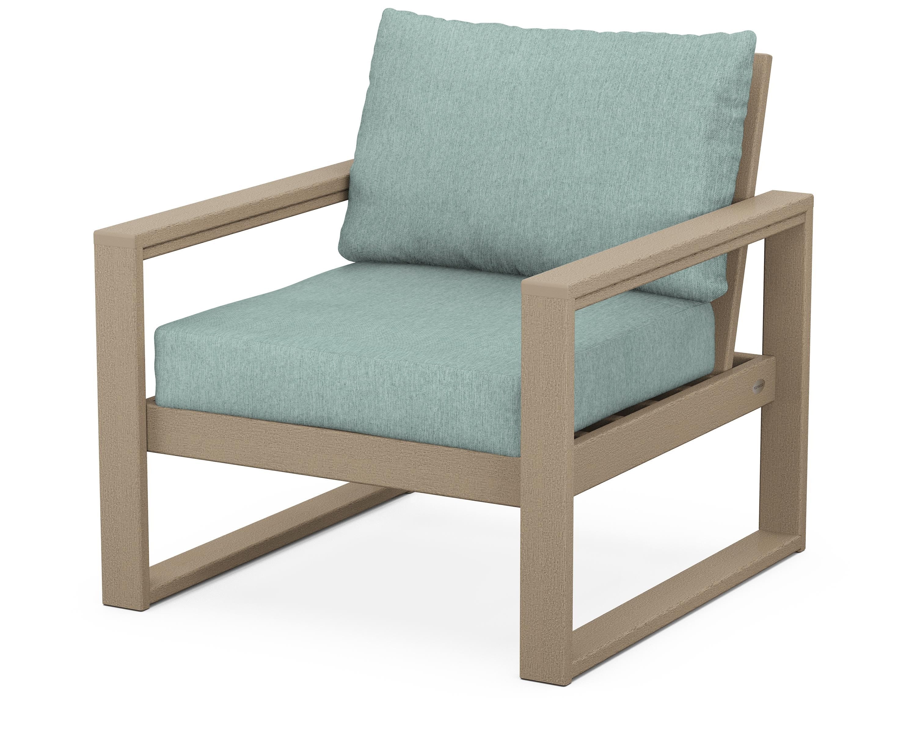 POLYWOOD® EDGE Club Chair in Vintage Sahara / Glacier Spa