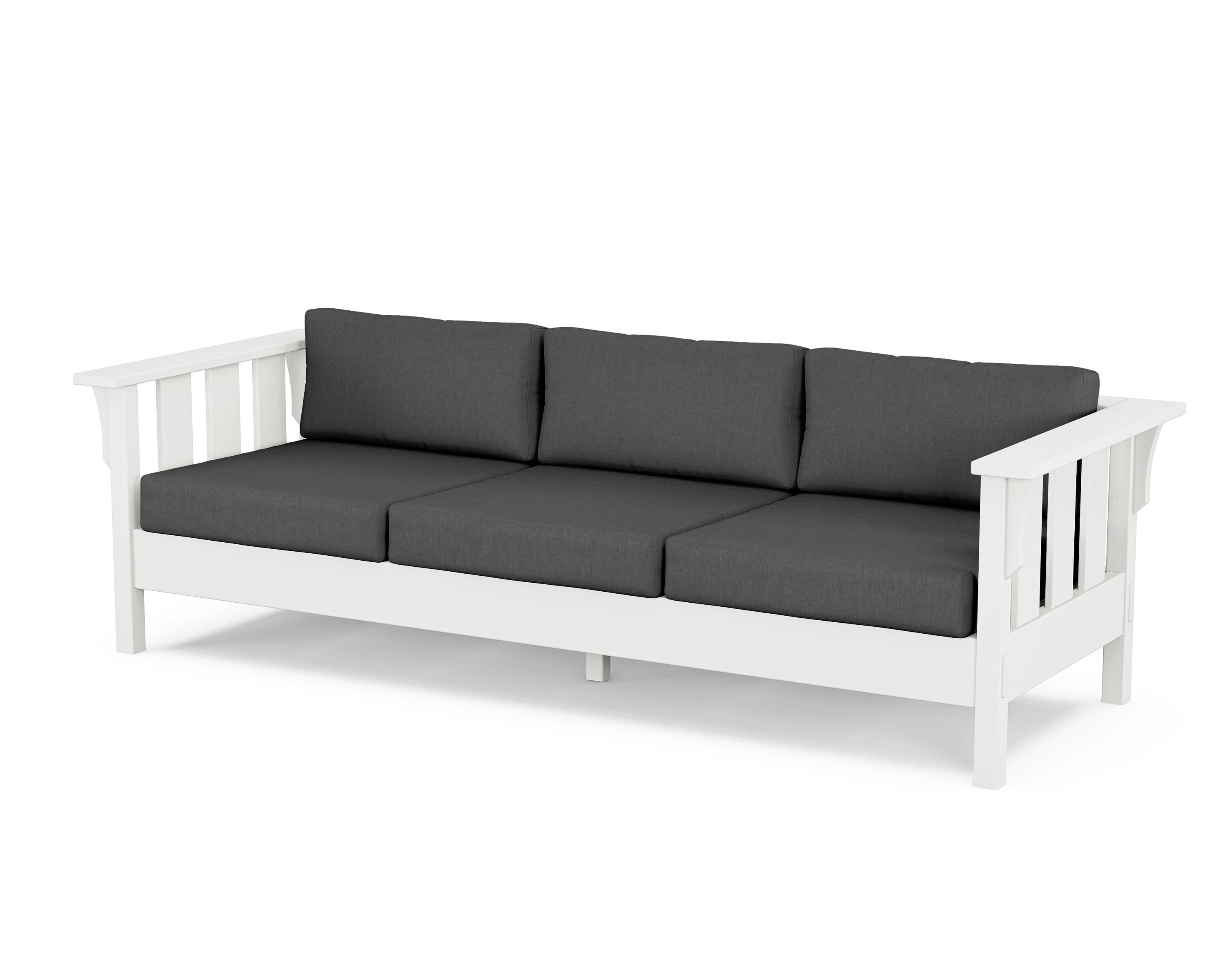 Martha Stewart by POLYWOOD® Acadia Deep Seating Sofa in White / Spectrum Carbon