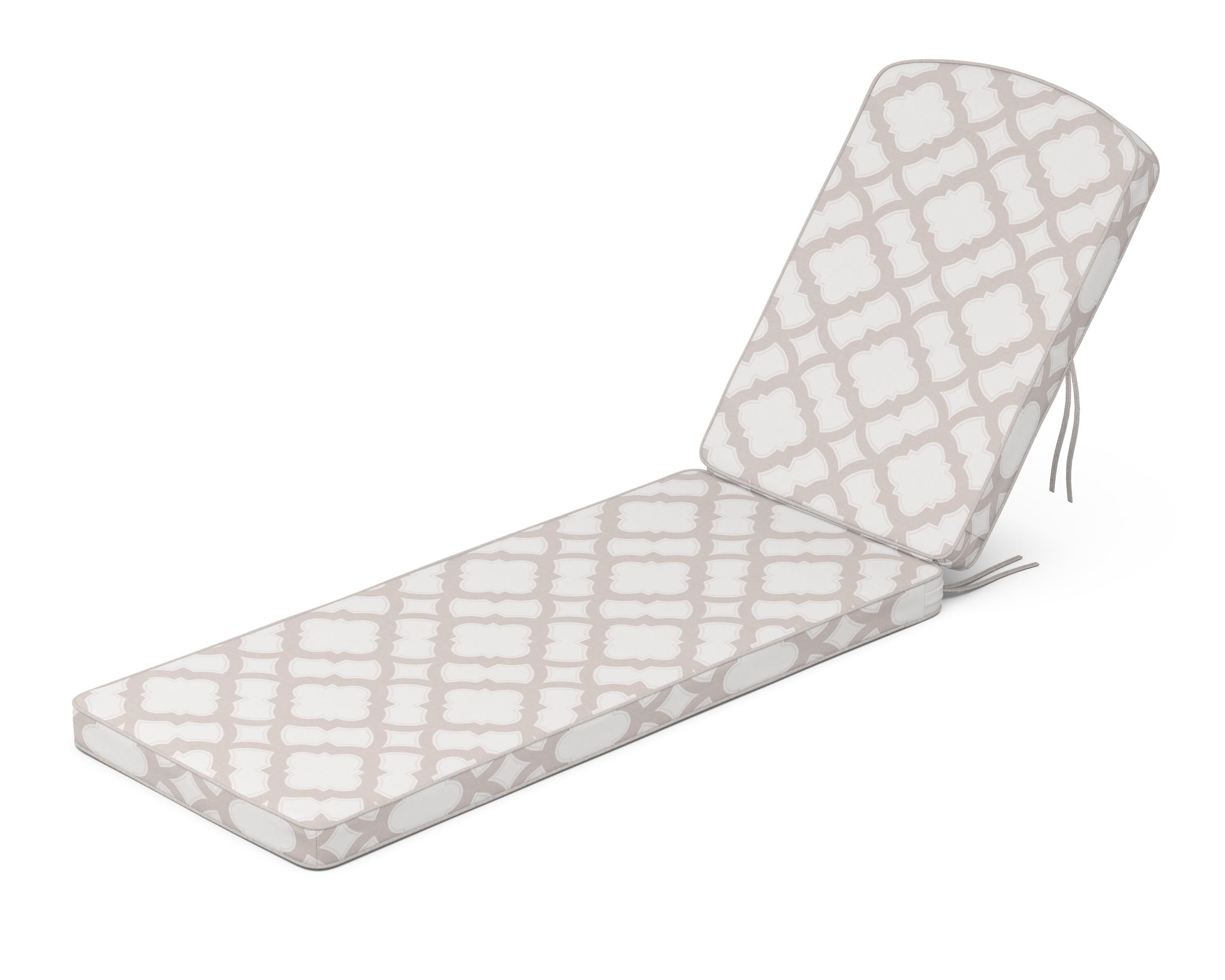 Martha Stewart by POLYWOOD® Chinoiserie Chaise Cushion in Trellis Dune Burlap