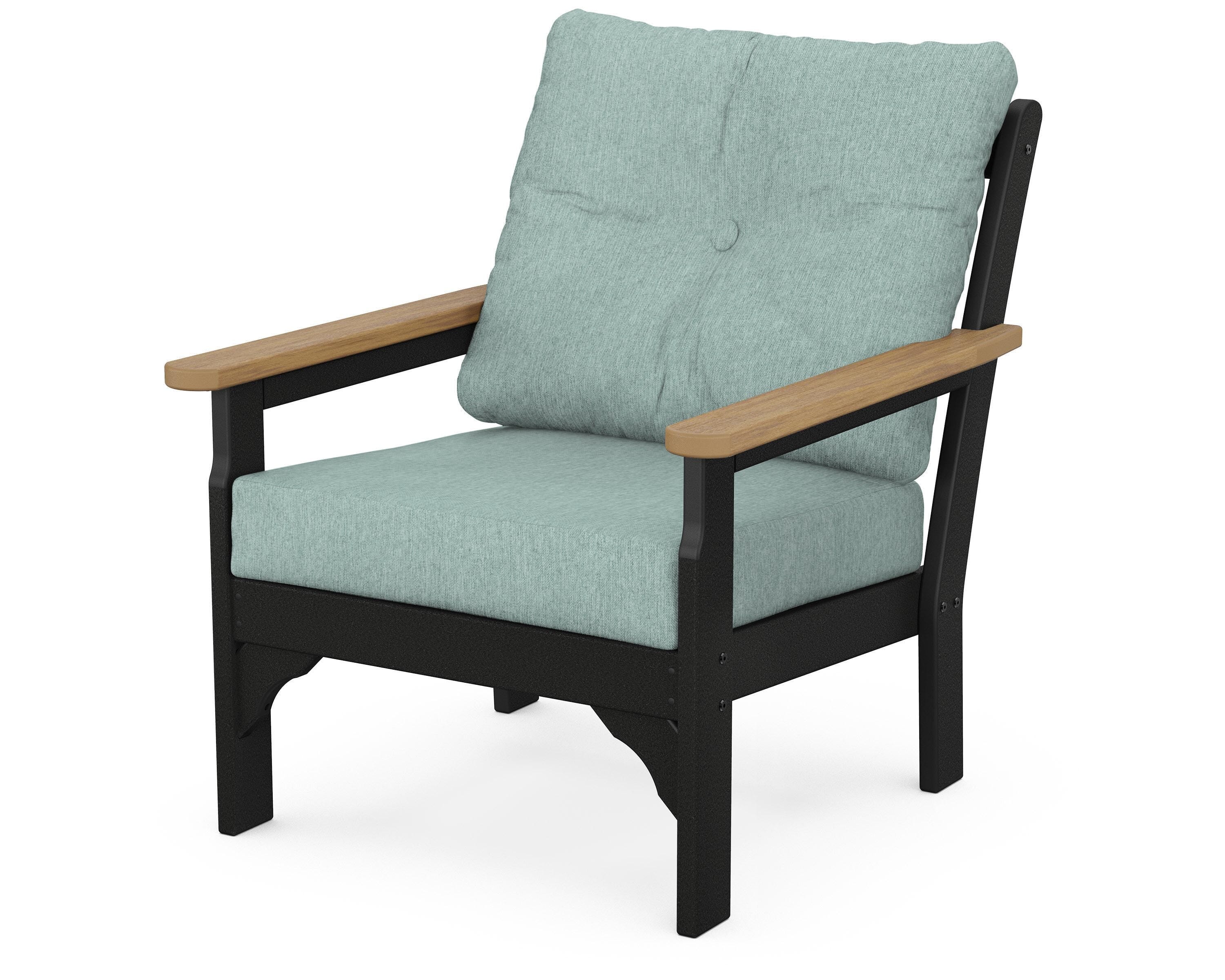 POLYWOOD® Vineyard Deep Seating Chair in Black / Natural / Glacier Spa