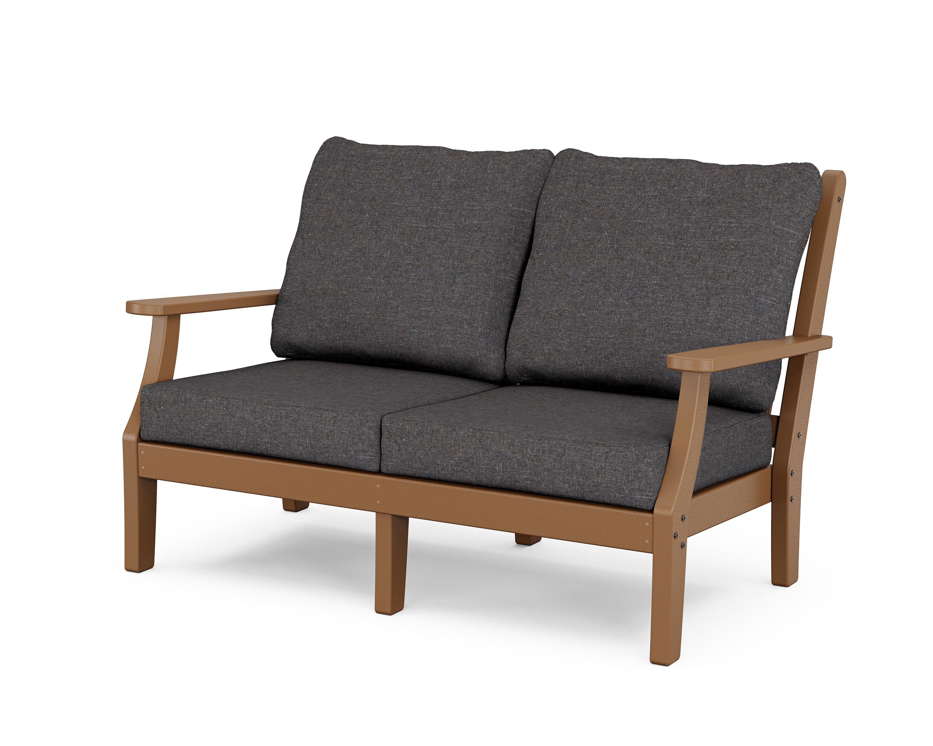 Country Living Wovendale Deep Seating Loveseat in Teak / Ash Charcoal