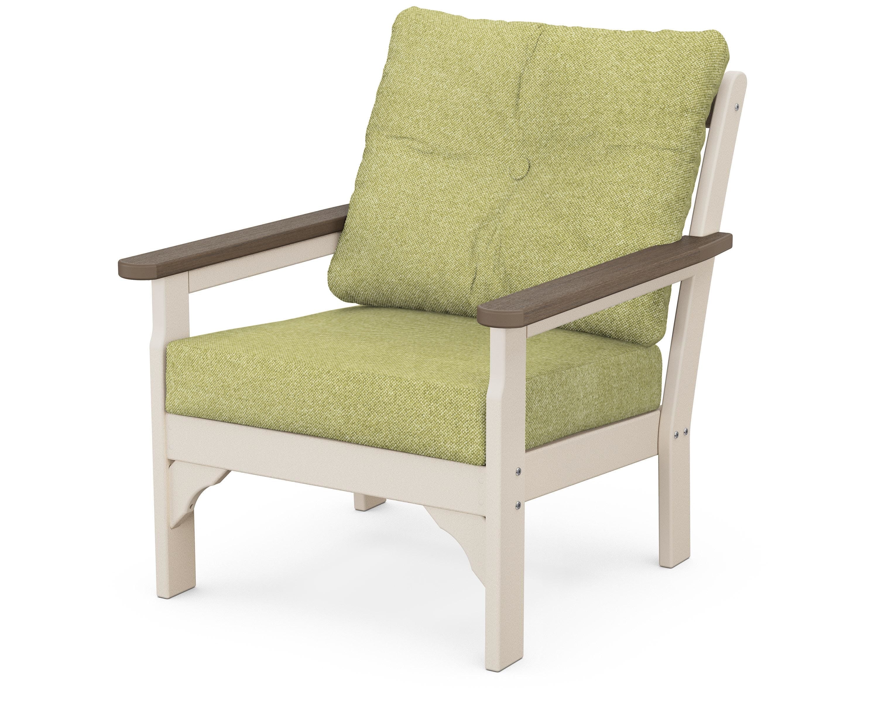 POLYWOOD® Vineyard Deep Seating Chair in Sand / Kona / Chartreuse Boucle