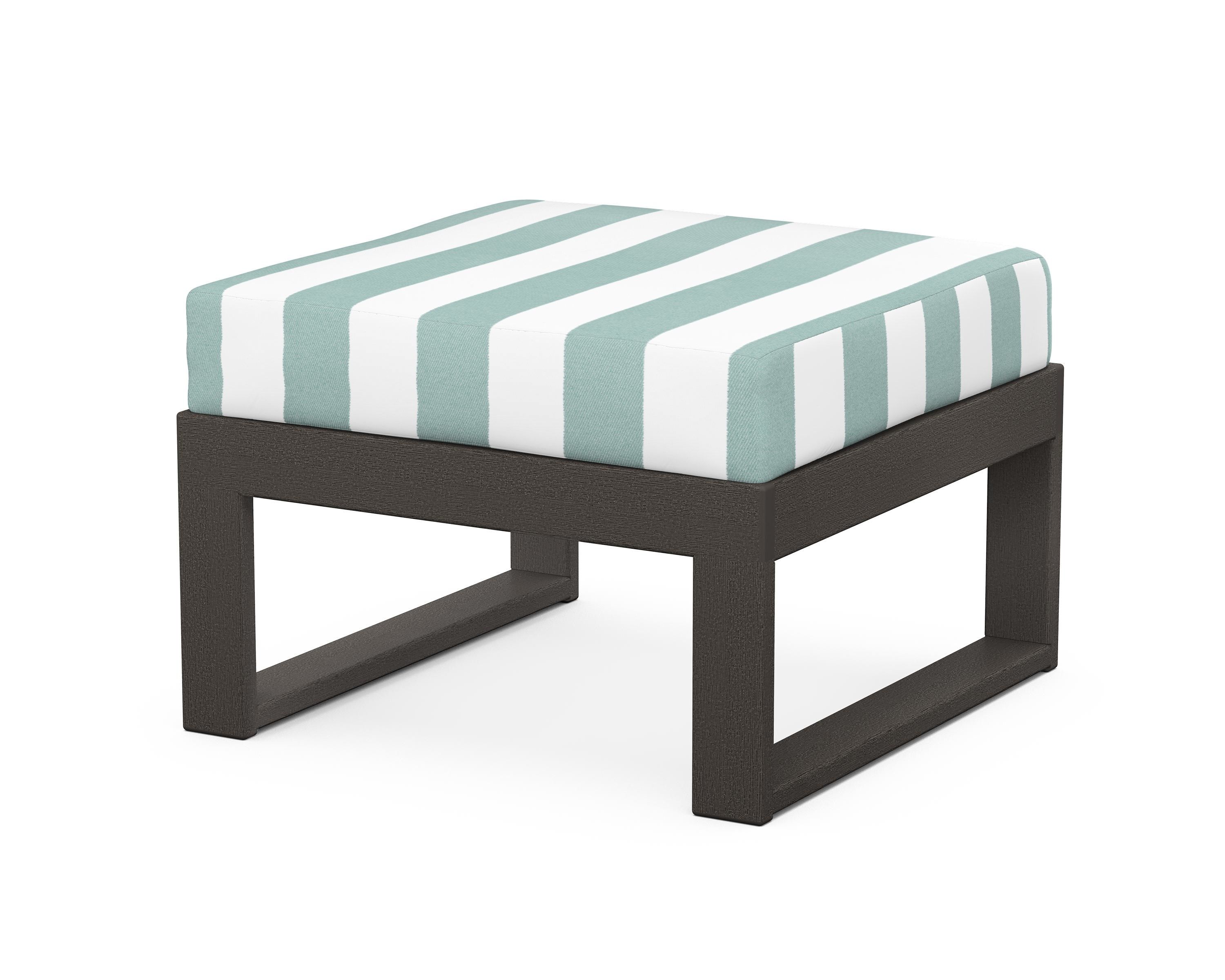 Unbranded Modular Ottoman - Modern in Vintage Coffee / Cabana Stripe Glacier Spa