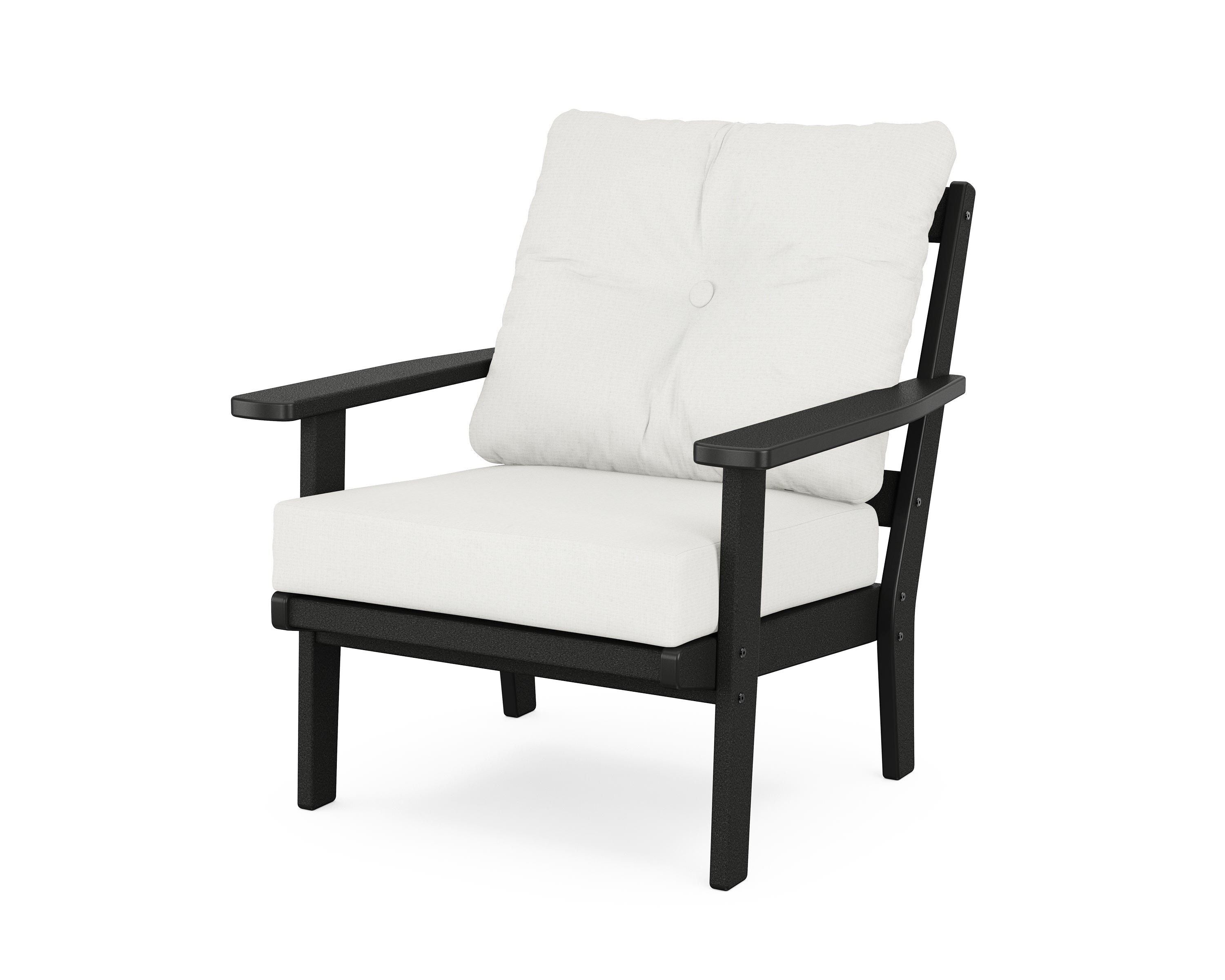POLYWOOD® Oxford Deep Seating Chair in Black / Natural Linen