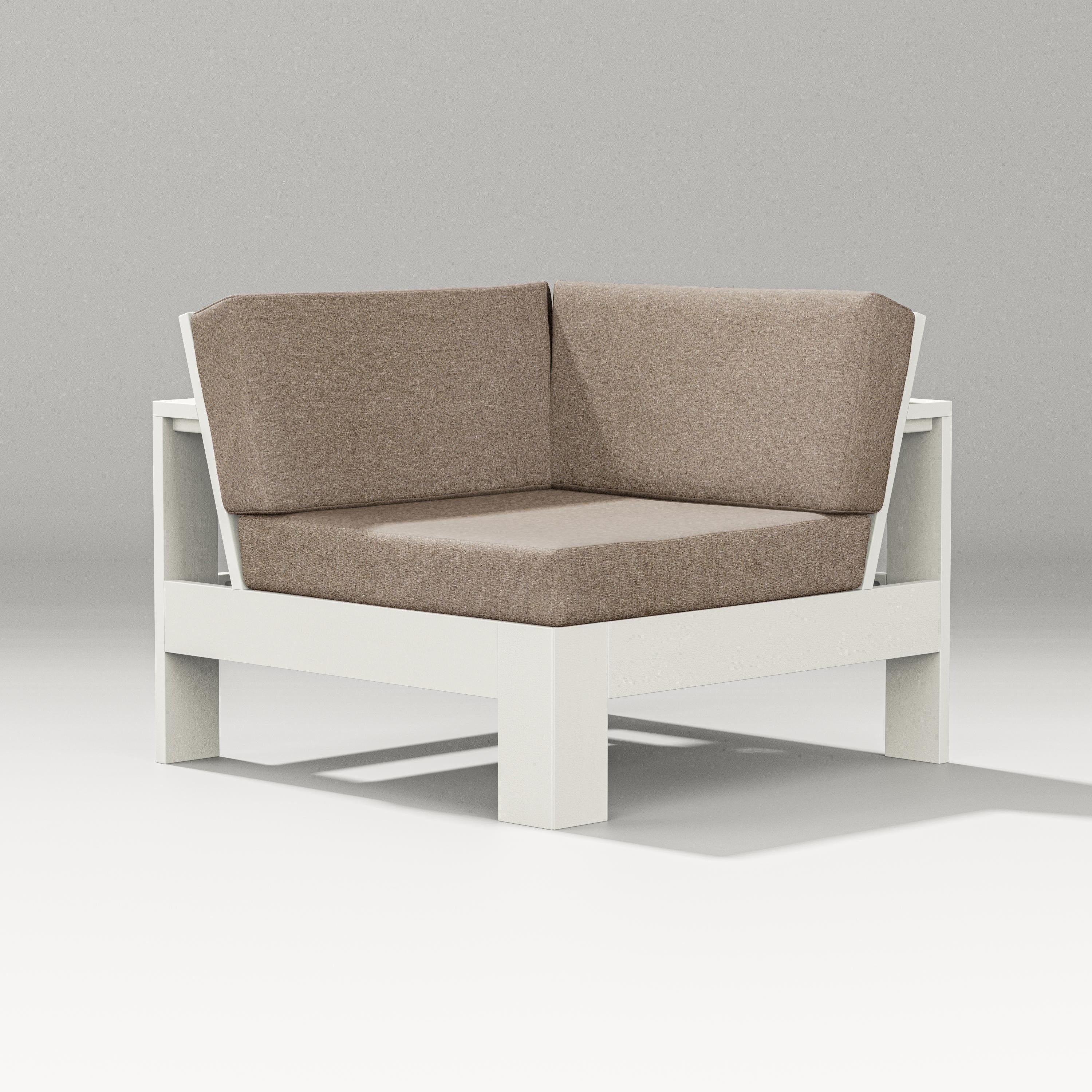 PW Designer Series Latitude Modular Corner Chair in Vintage White / Spiced Burlap