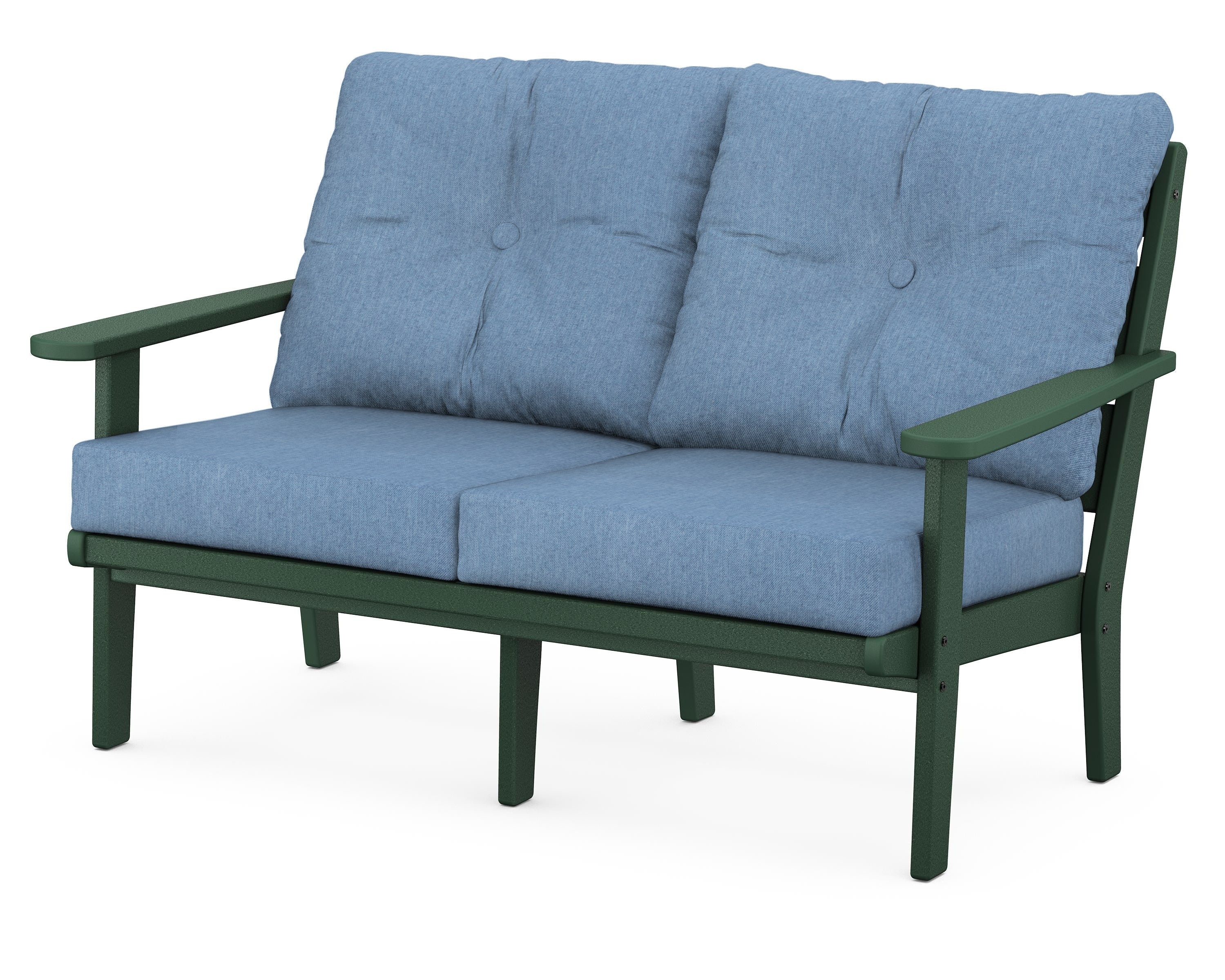 POLYWOOD® Lakeside Deep Seating Loveseat in Green / Sky Blue