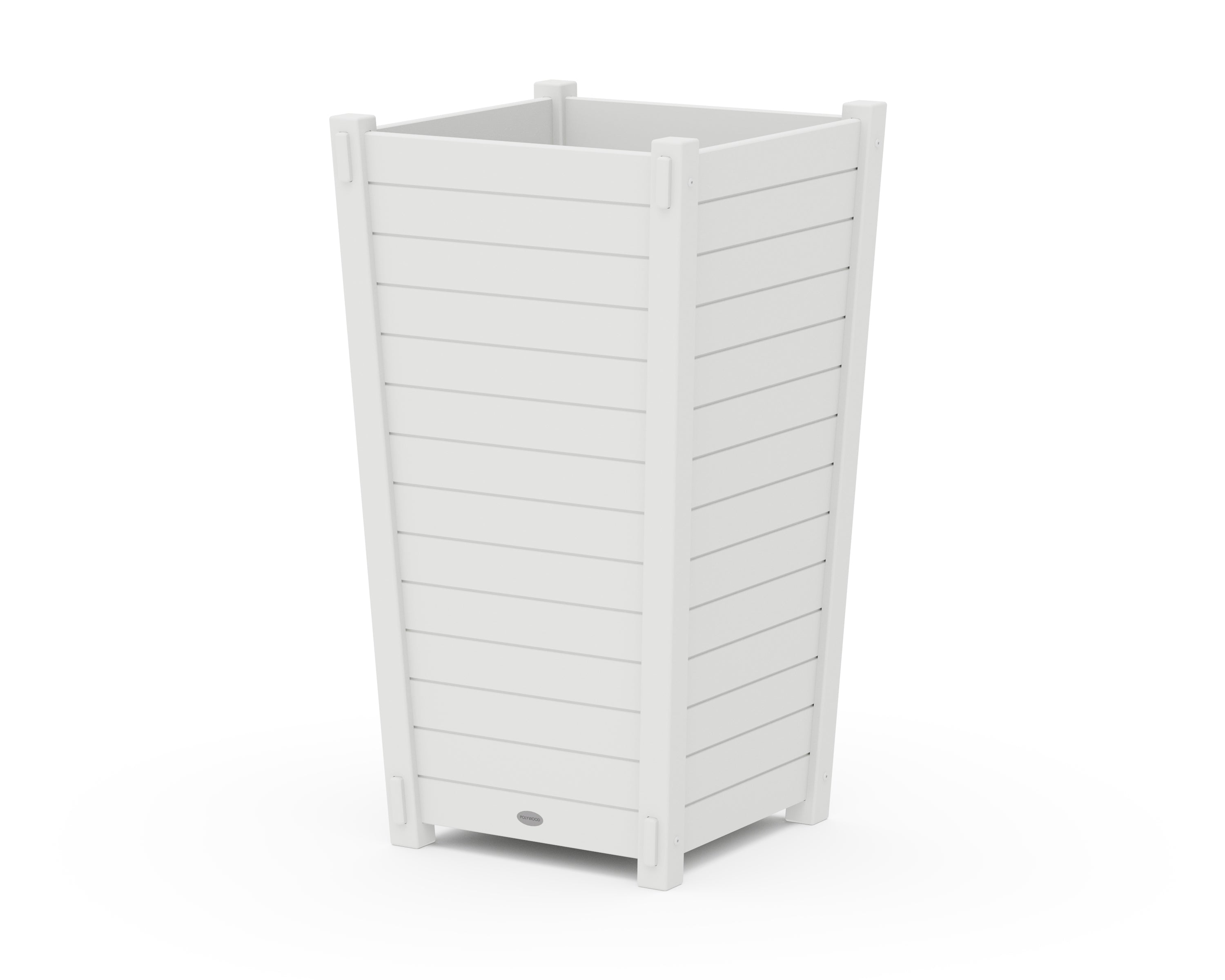 POLYWOOD® Nautical Large Tapered Square Tall Planter Box in White