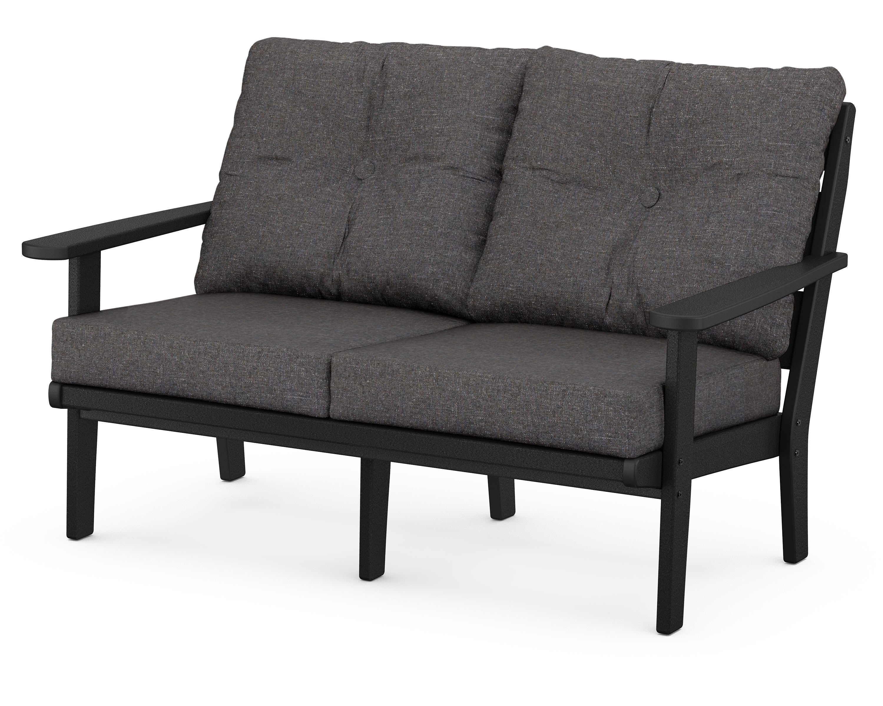 POLYWOOD® Lakeside Deep Seating Loveseat in Black / Ash Charcoal