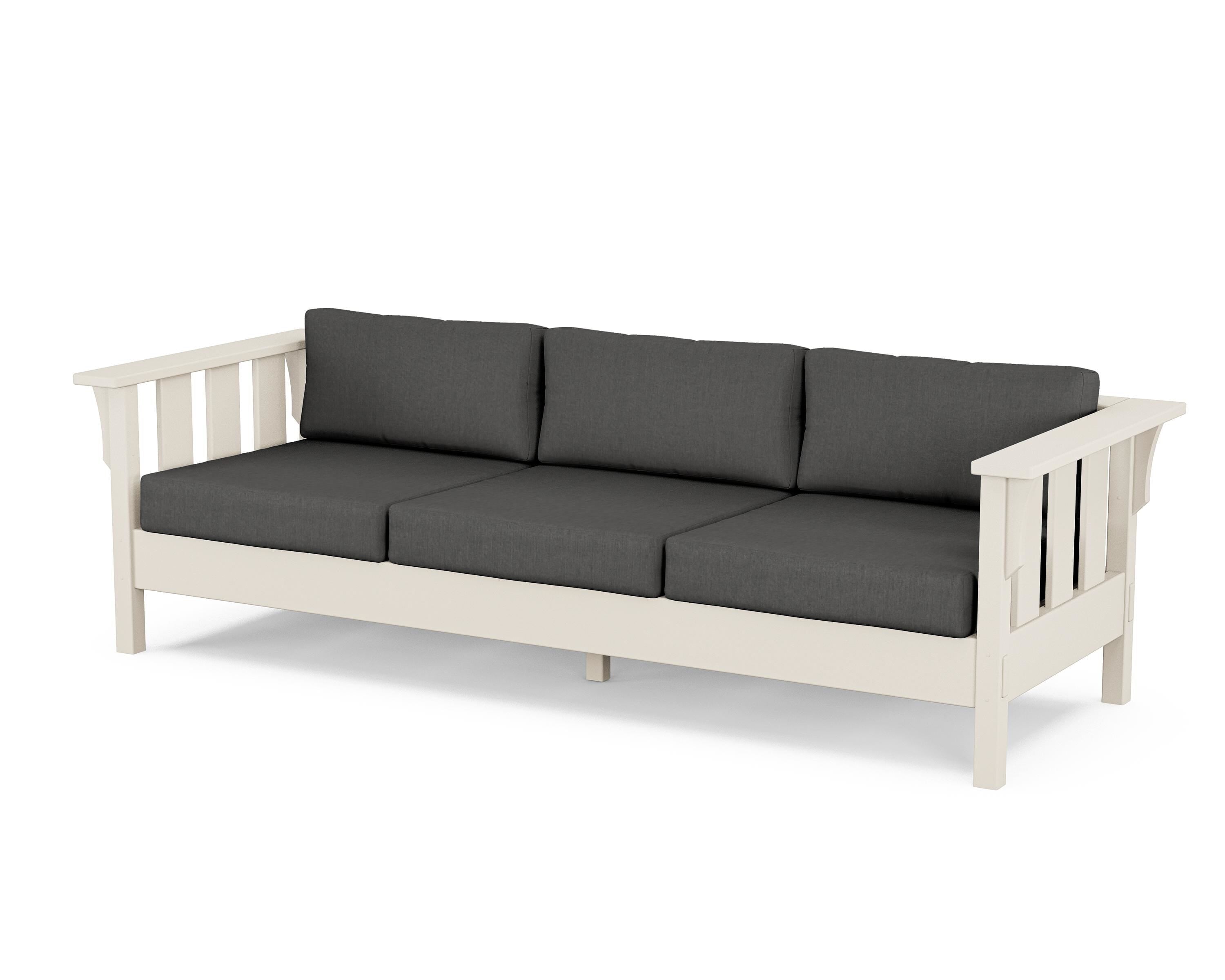 Martha Stewart by POLYWOOD® Acadia Deep Seating Sofa in Sand / Spectrum Carbon