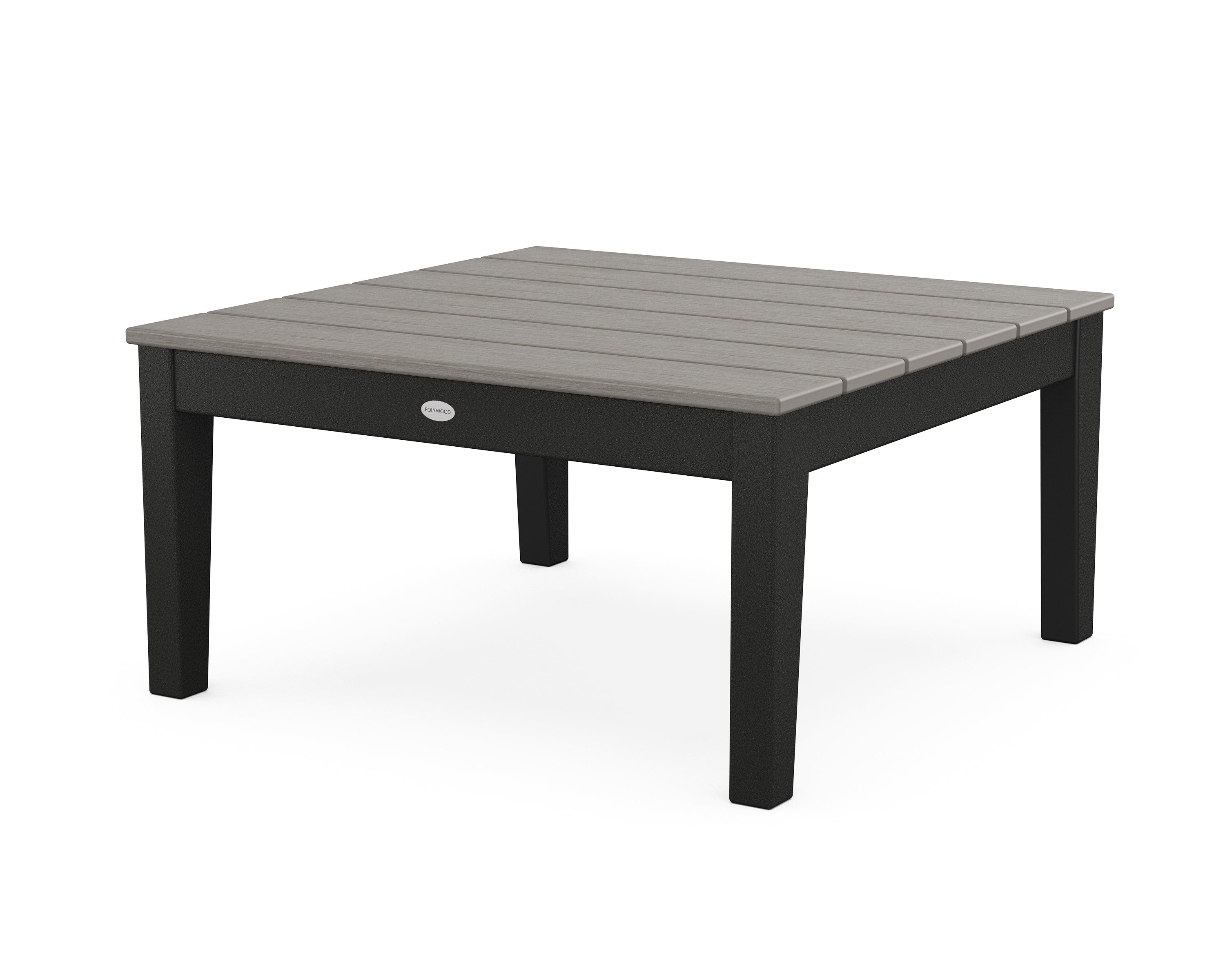 POLYWOOD® Newport 36" Conversation Table in Black / Driftwood