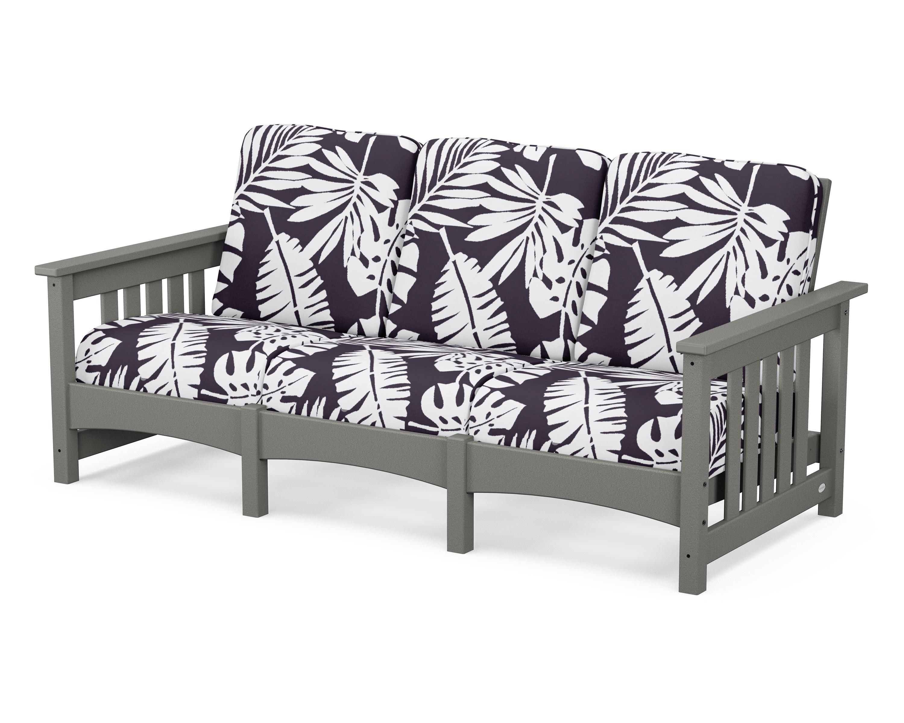 POLYWOOD® Club Mission Sofa in Slate Grey / Leaf Navy