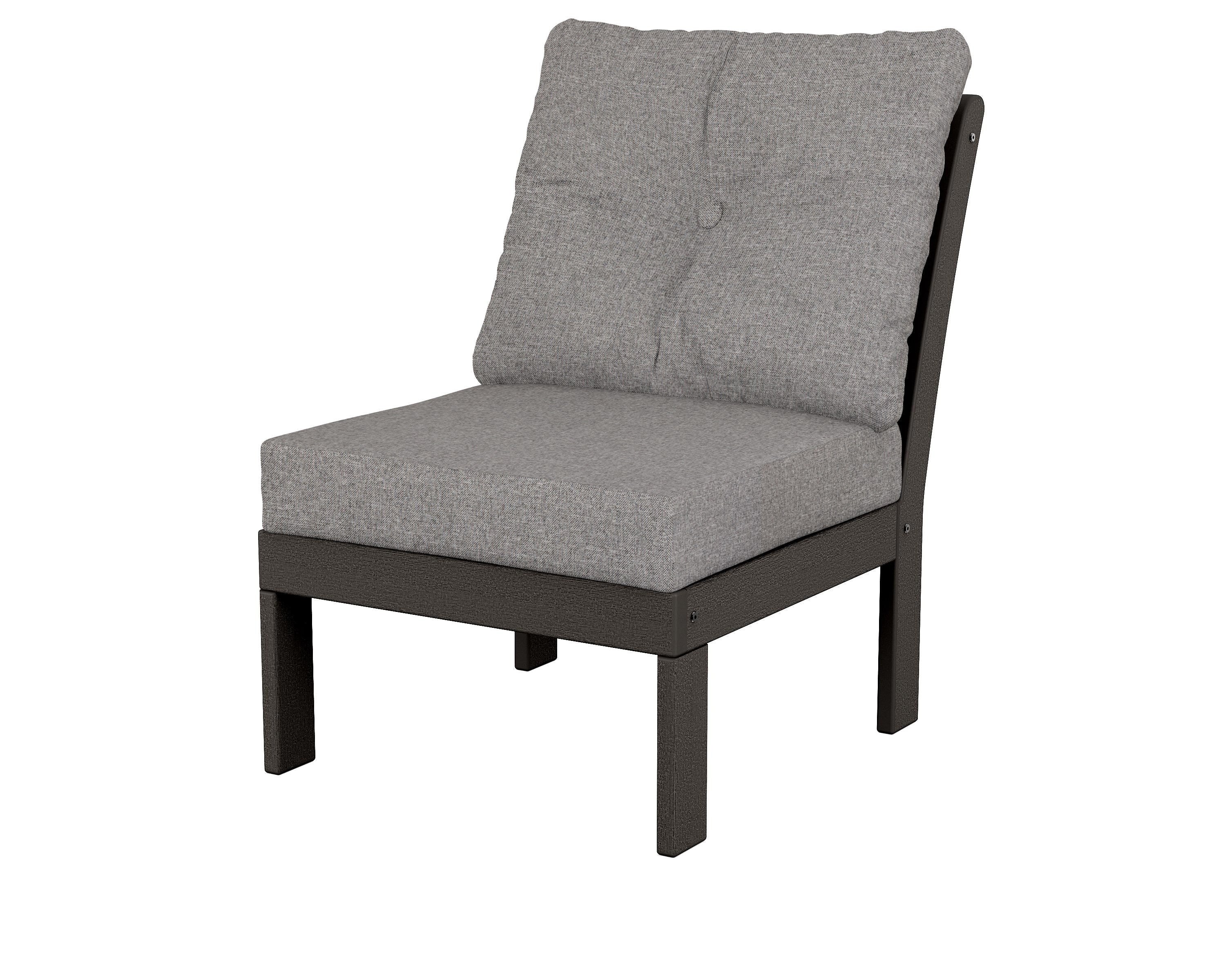 POLYWOOD® Vineyard Modular Armless Chair in Vintage Coffee / Grey Mist