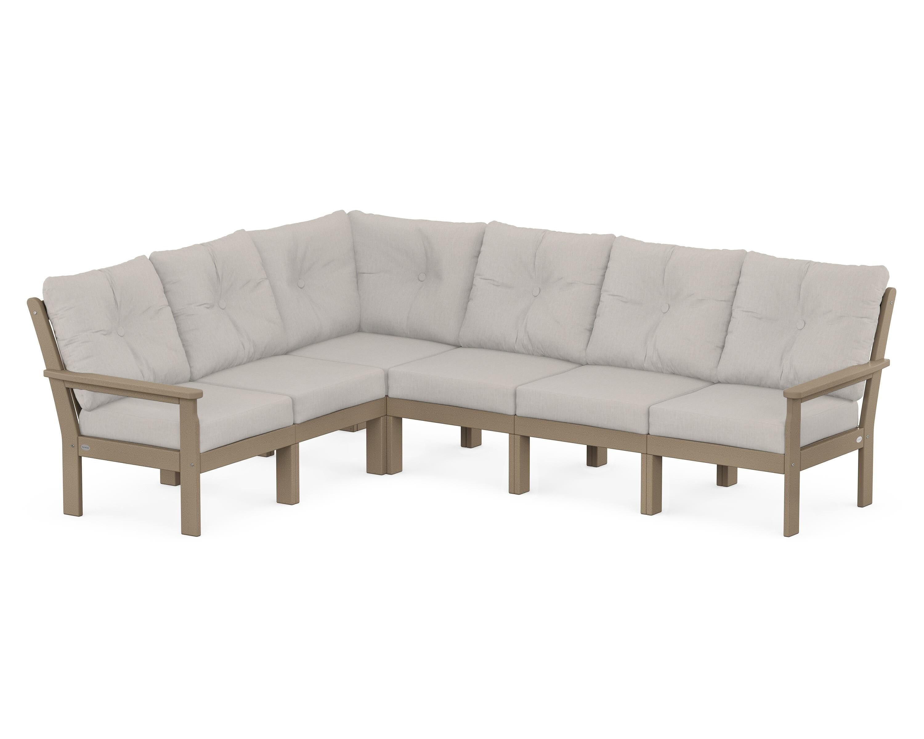 POLYWOOD® Vineyard 6-Piece Sectional in Vintage Sahara / Cast Ash