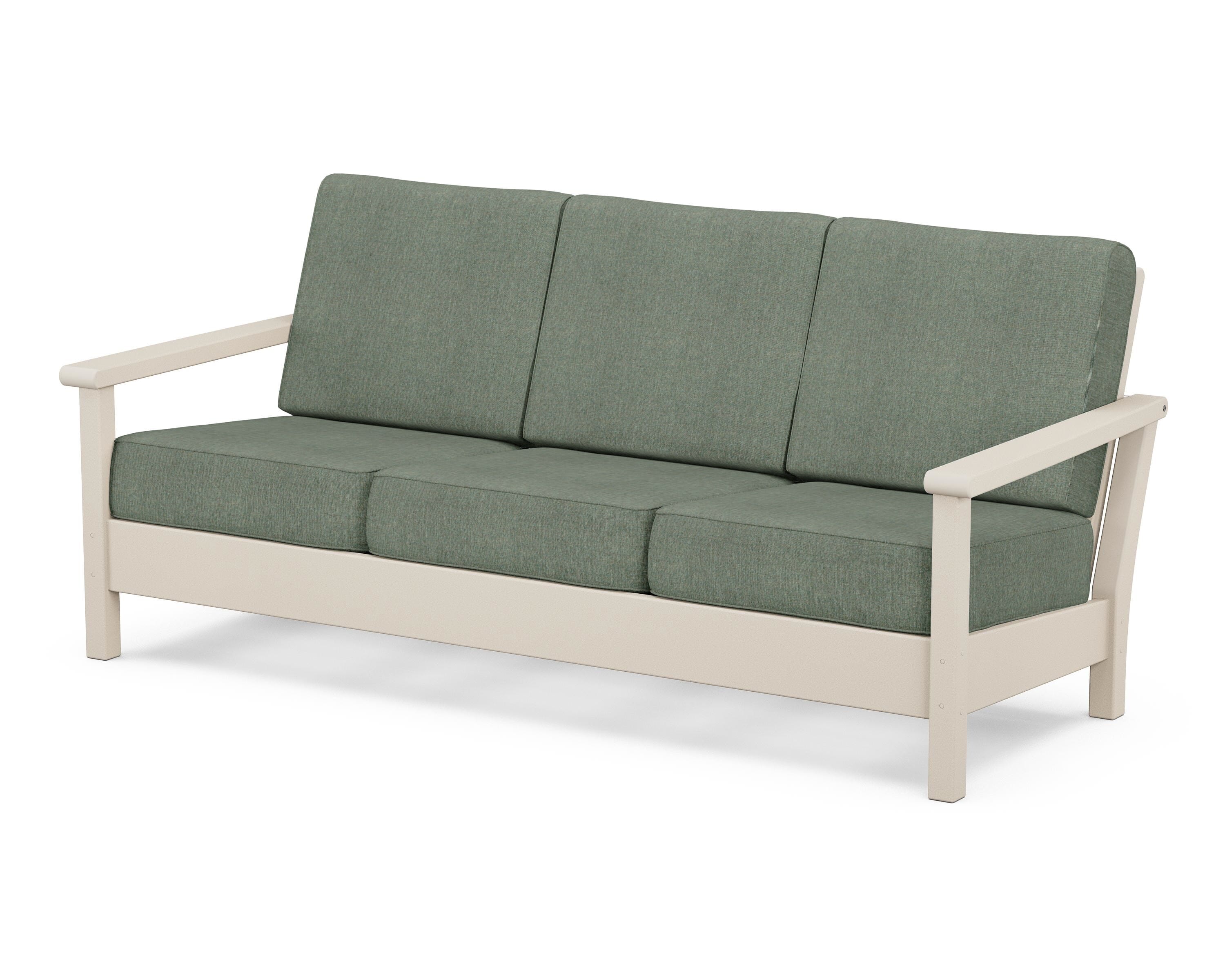 POLYWOOD® Harbour Deep Seating Sofa in Sand / Cast Sage