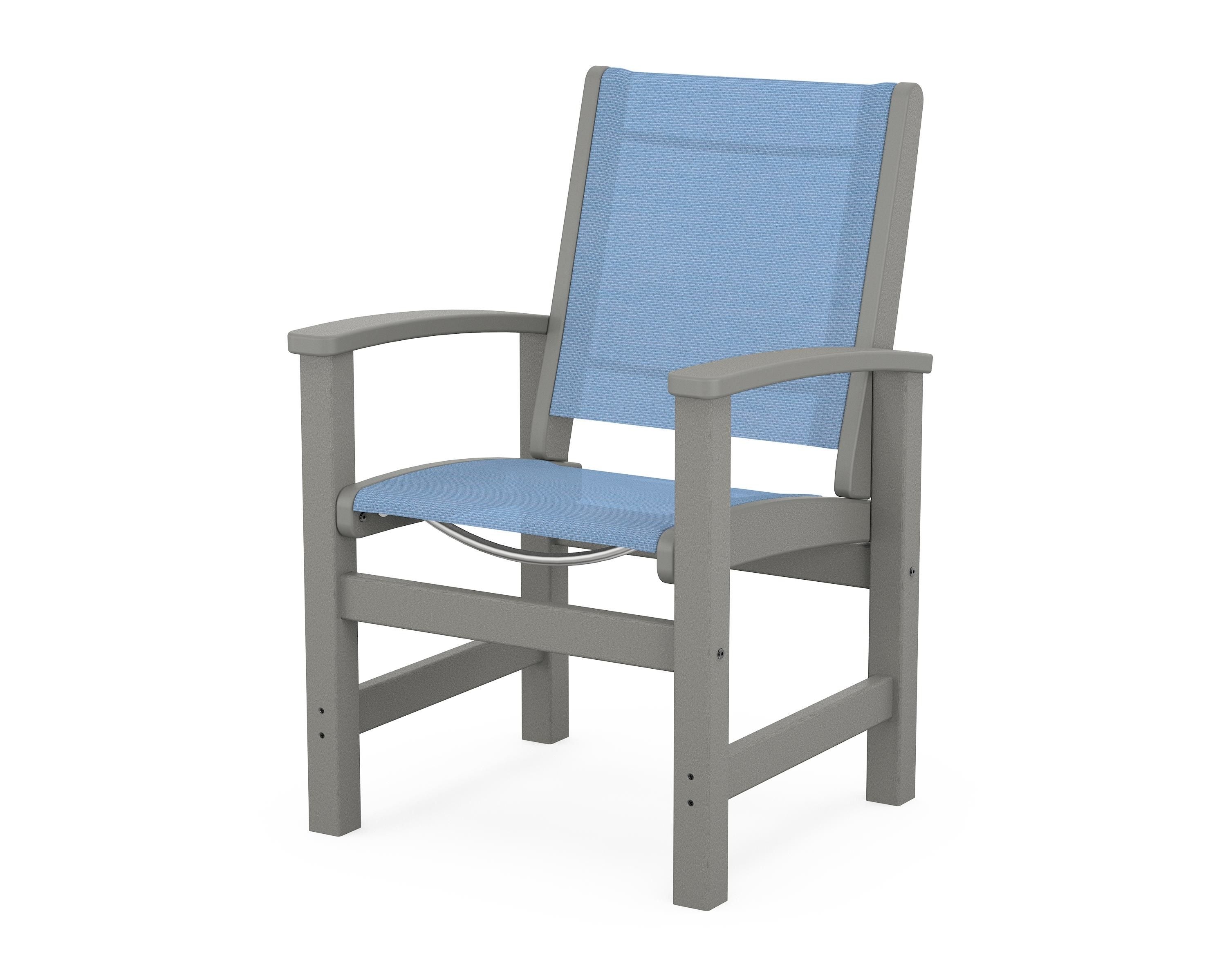 POLYWOOD® Coastal Dining Chair in Slate Grey / Poolside Sling
