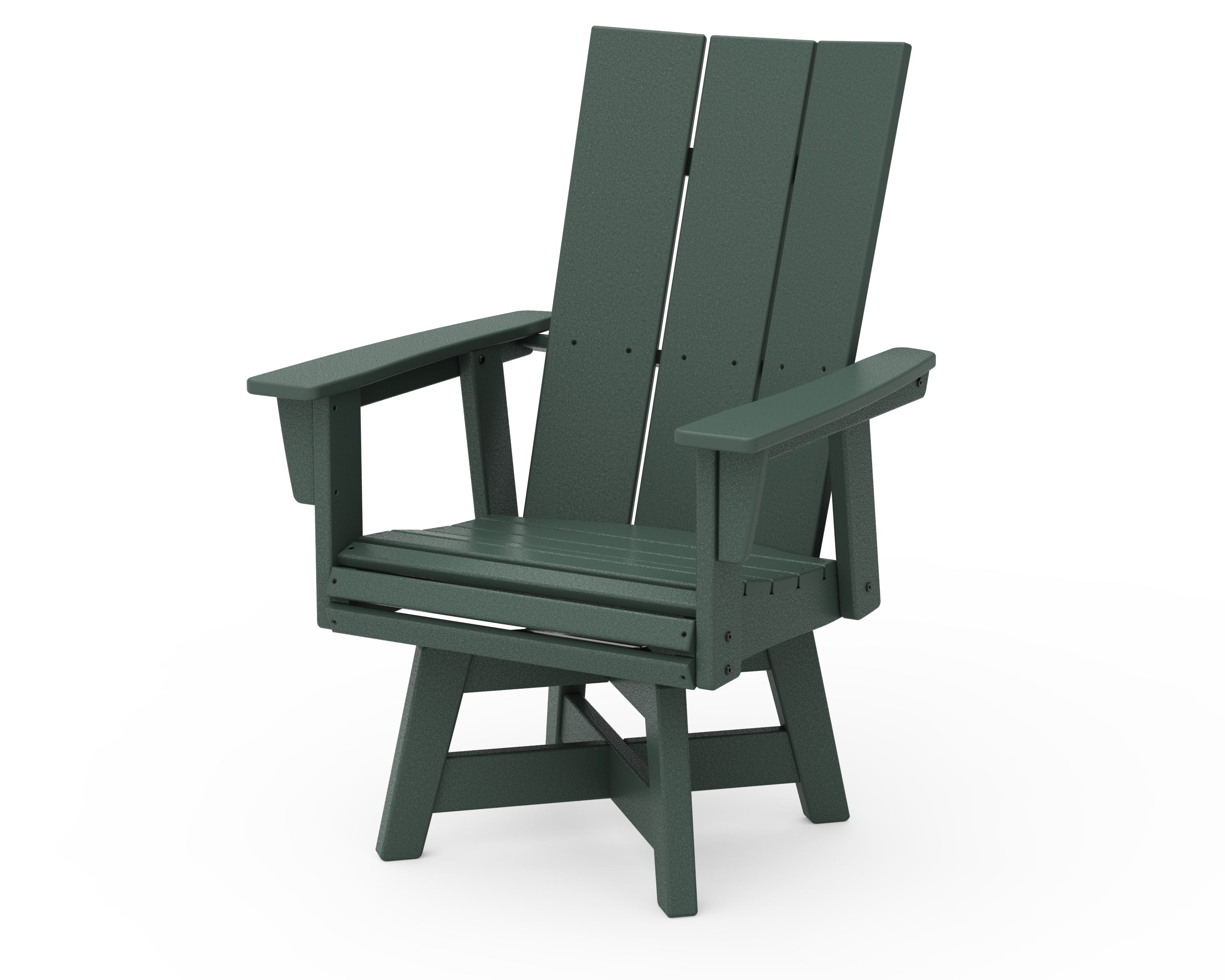 POLYWOOD® Modern Curveback Adirondack Swivel Dining Chair in Green