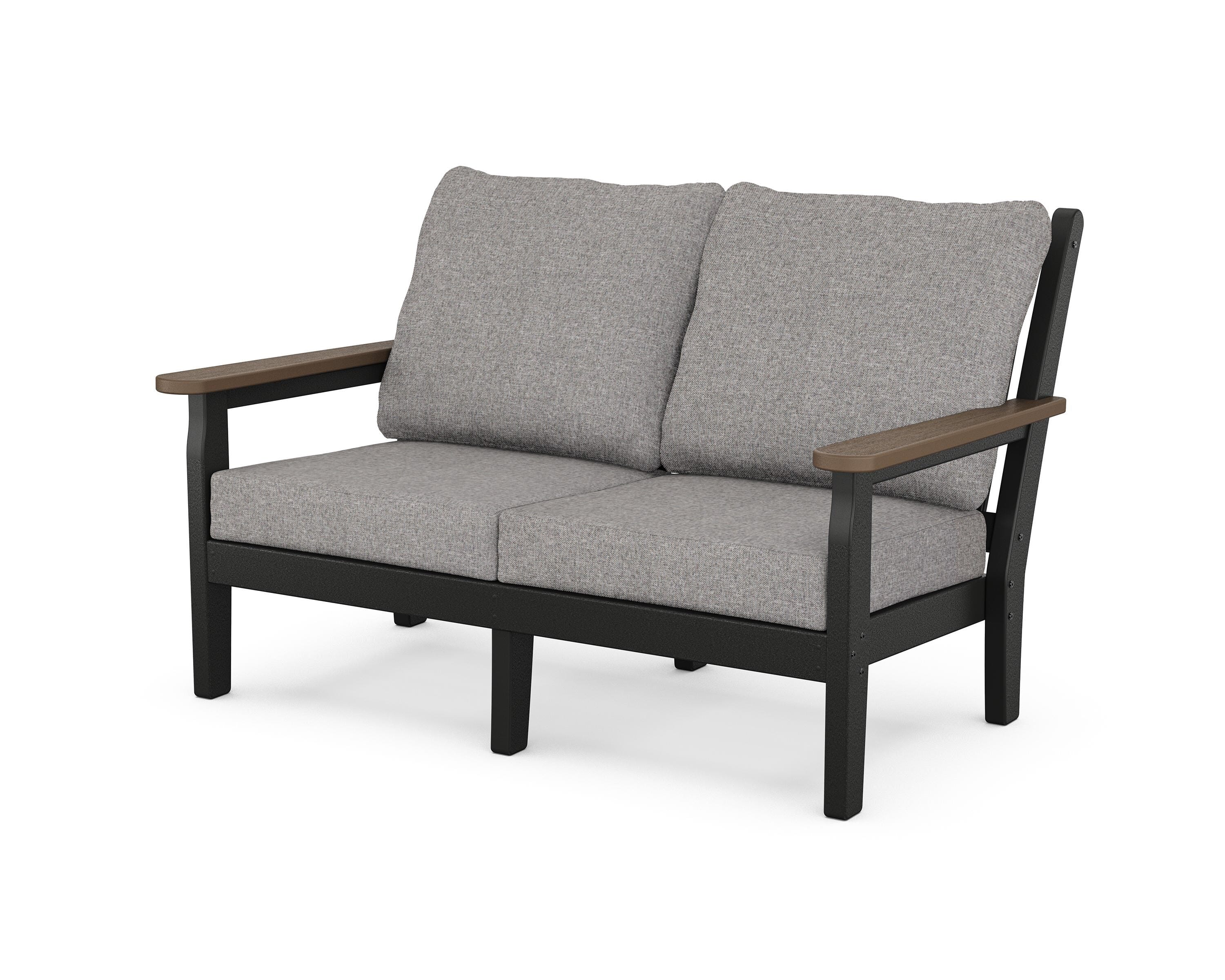 POLYWOOD® Chippendale Deep Seating Loveseat in Black / Kona / Grey Mist