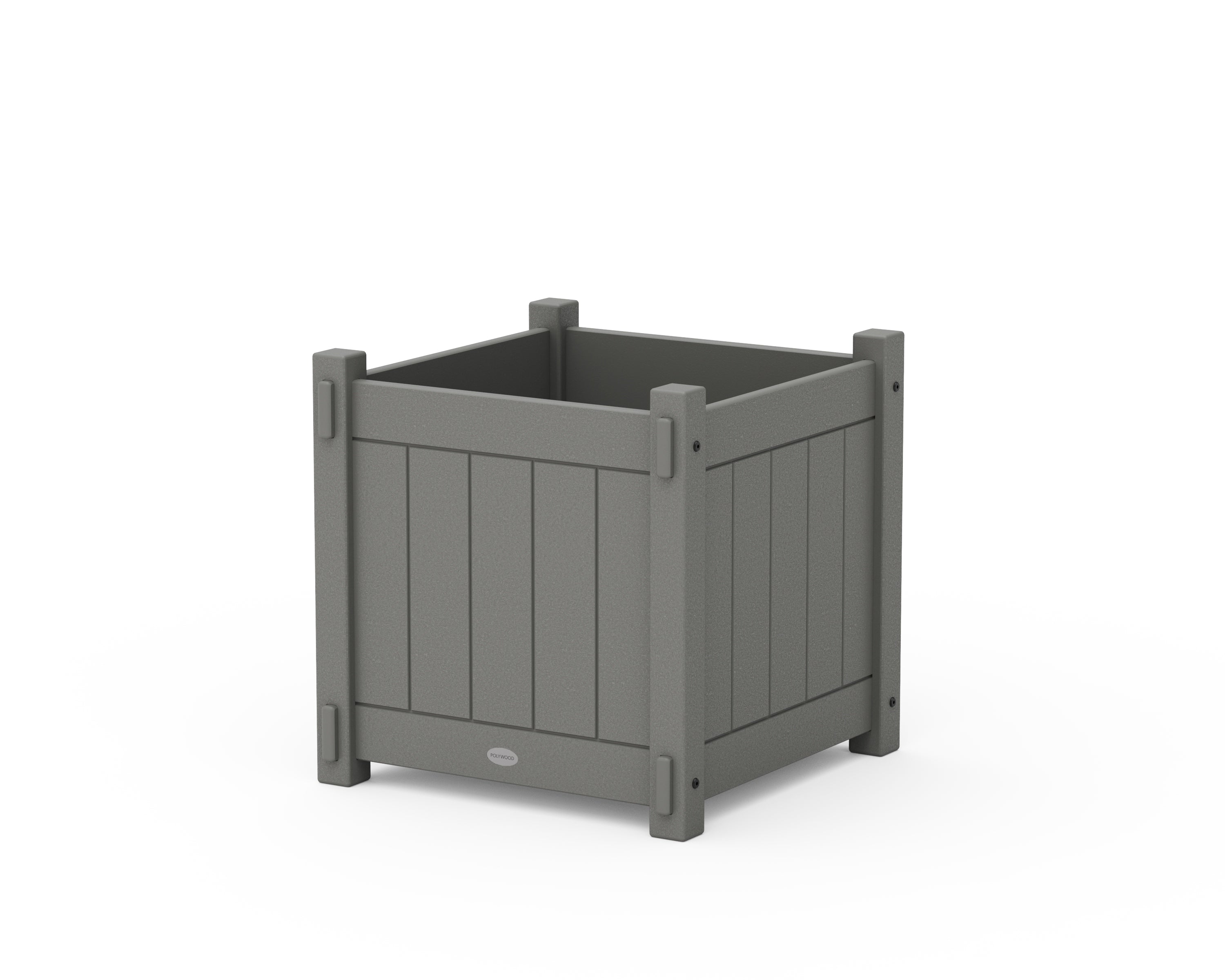 POLYWOOD® Vineyard Large Square Planter Box in Slate Grey