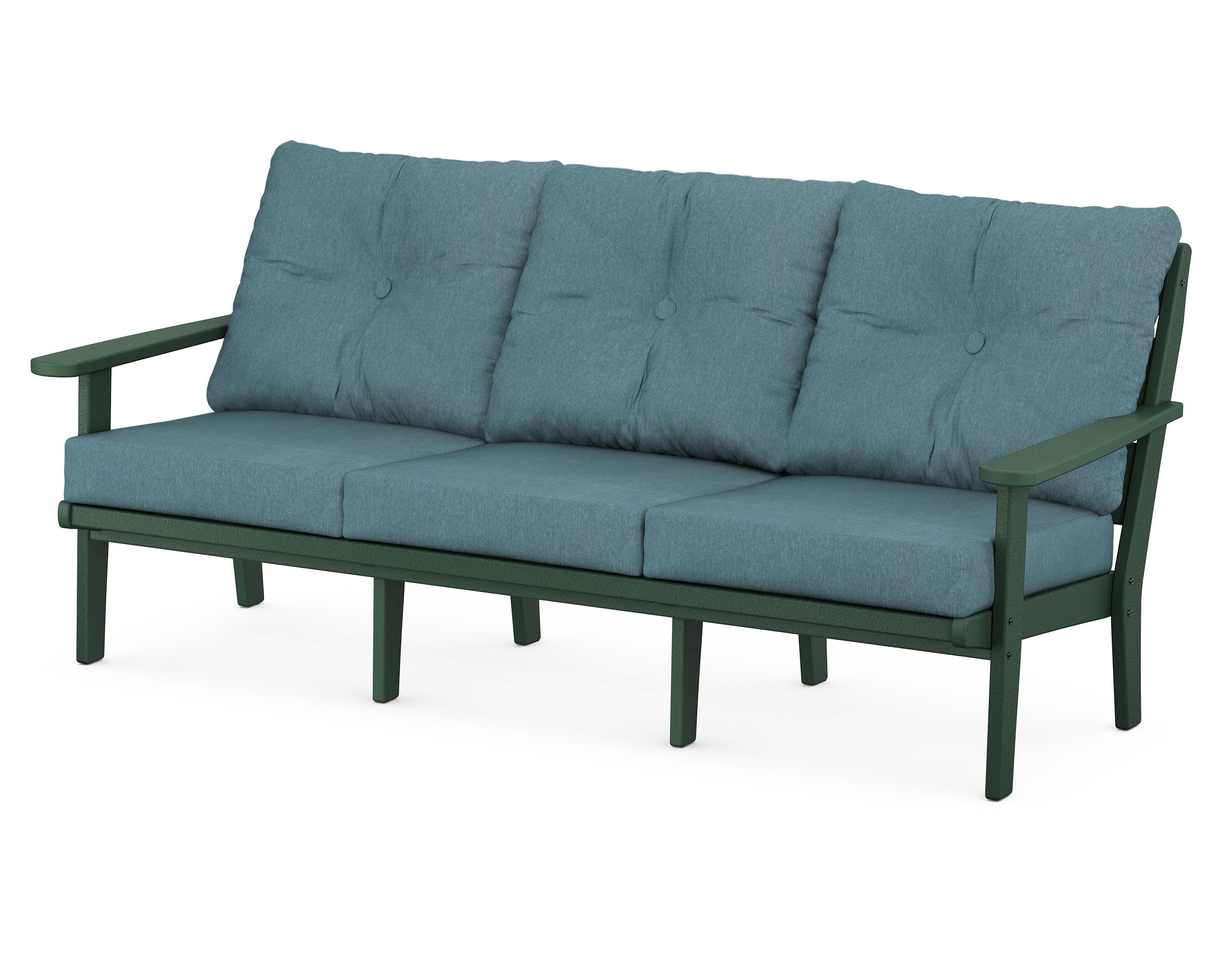 POLYWOOD® Lakeside Deep Seating Sofa in Green / Ocean Teal