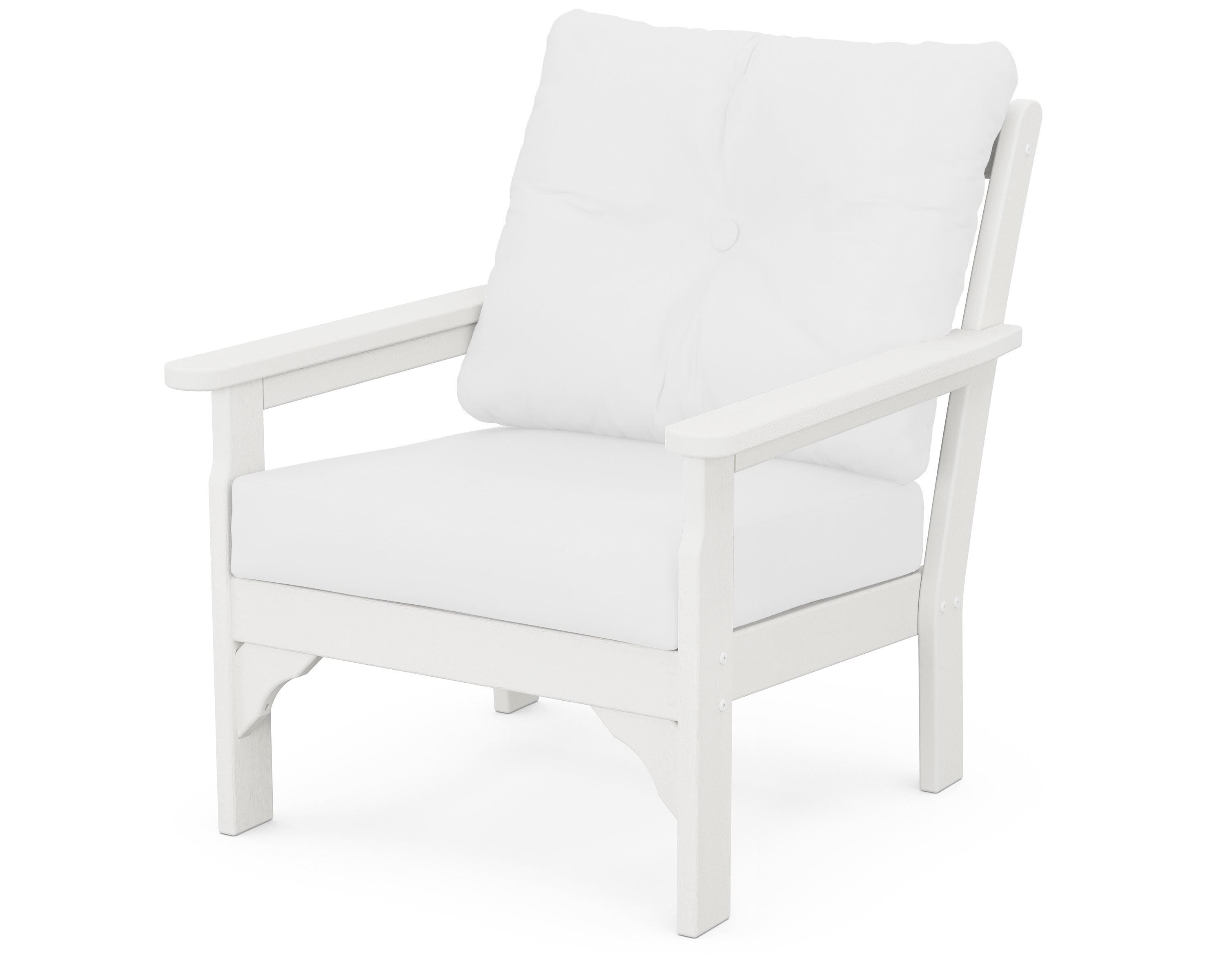 POLYWOOD® Vineyard Deep Seating Chair in Vintage White / Natural
