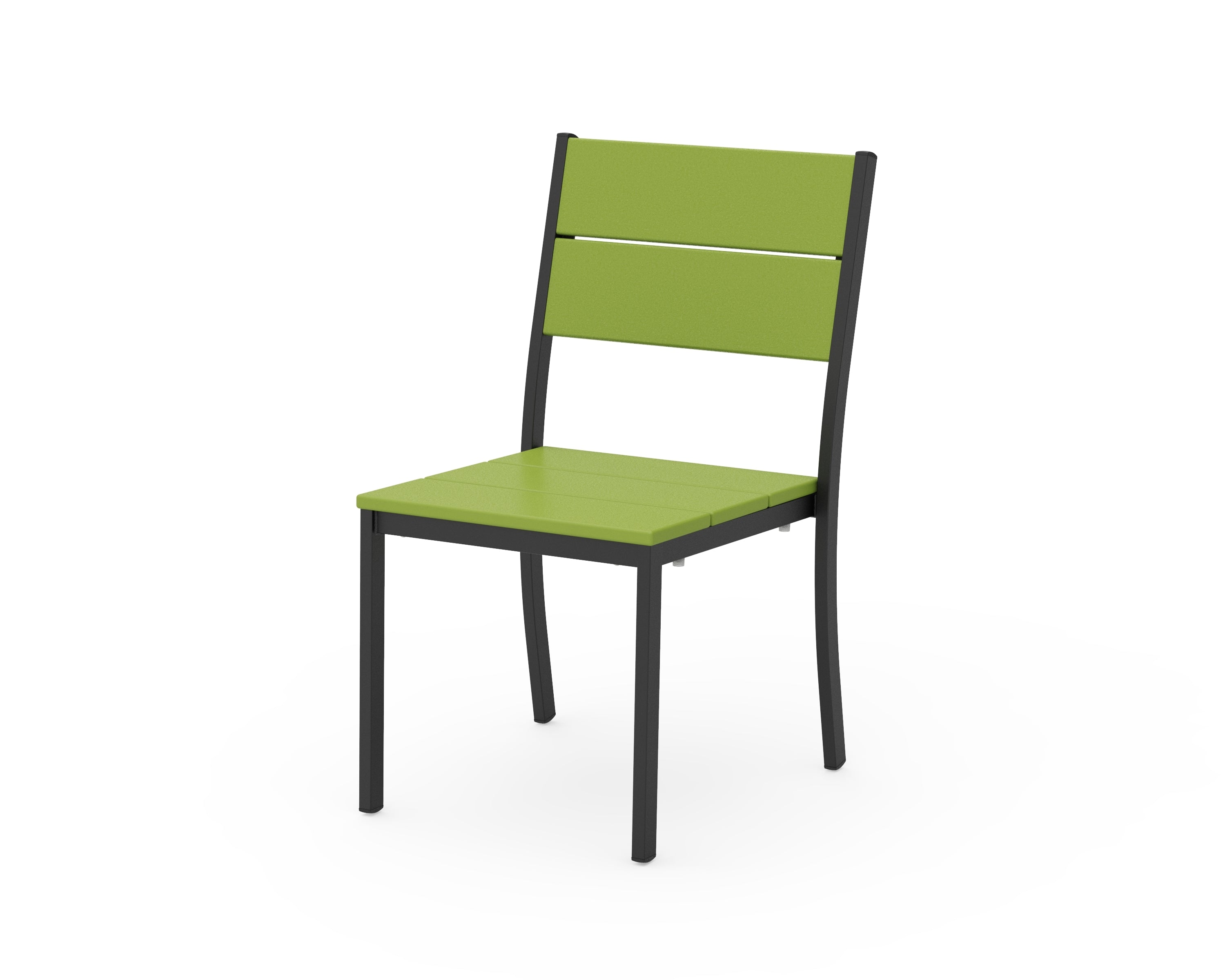 POLYWOOD® Main Street Stacking Dining Side Chair in Black / Lime